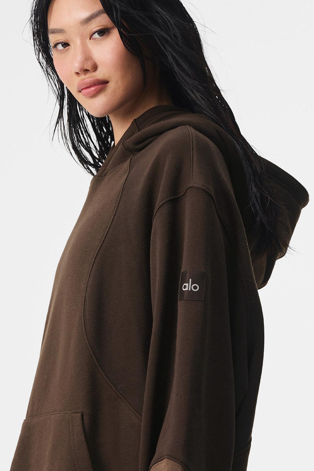 Alo Yoga Make Waves Donna Felpa con Cappuccio Espresso Tonal | Italia  DYP-057169