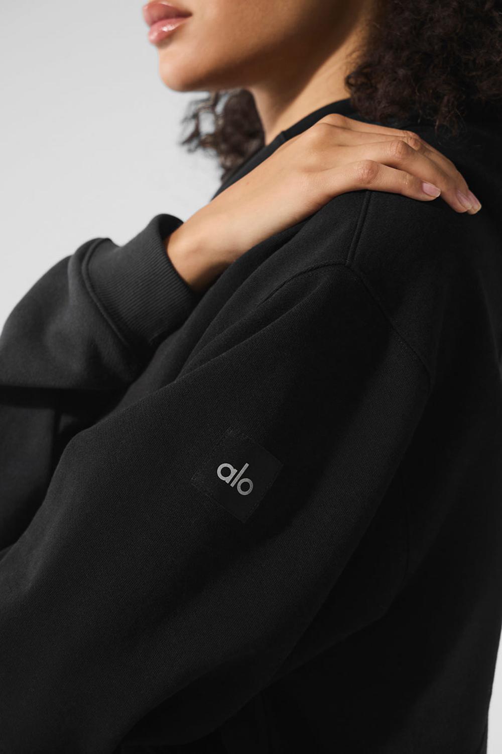 Alo Yoga Make Waves Donna Felpa con Cappuccio Nere | Italia  BWU-690834