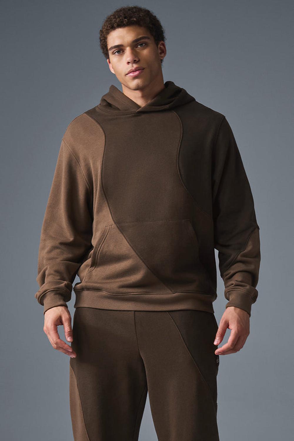 Alo Yoga Make Waves Uomo Felpa con Cappuccio Espresso Tonal | Italia  OUN-690812