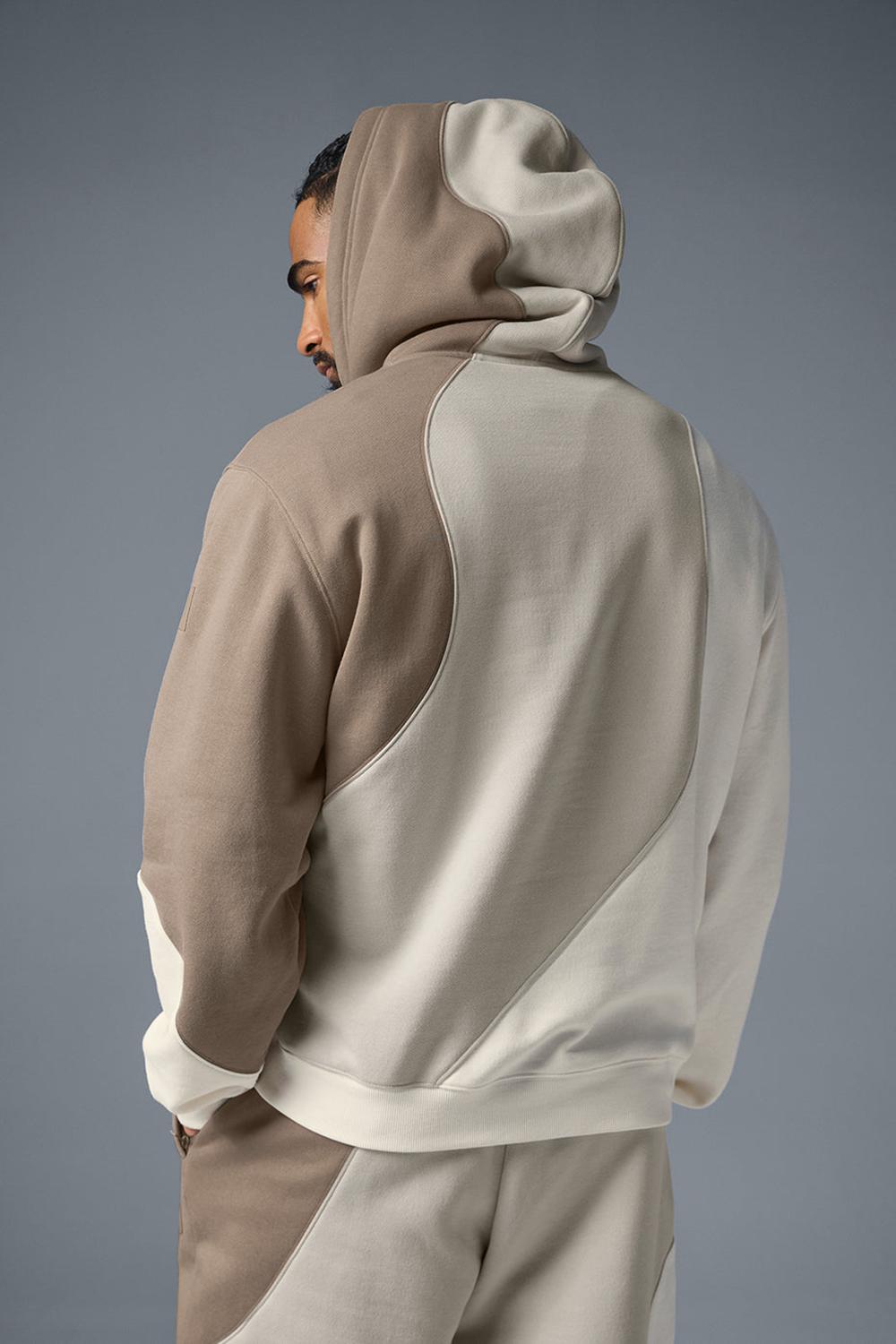 Alo Yoga Make Waves Uomo Felpa con Cappuccio Ivory / Bone / Gravel | Italia  IMF-857923