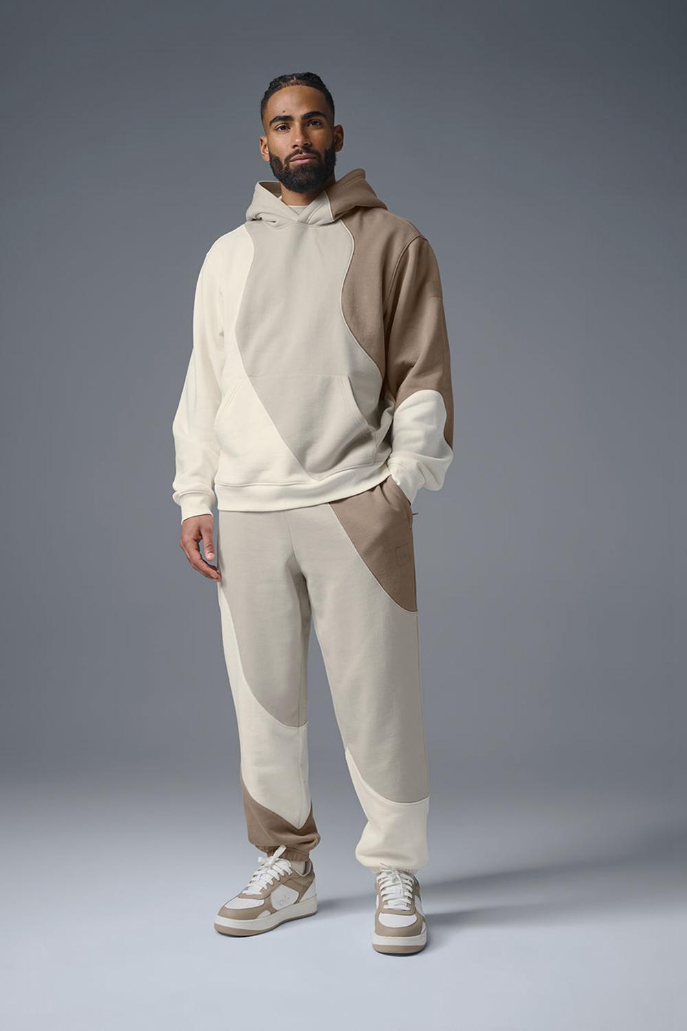 Alo Yoga Make Waves Uomo Felpa con Cappuccio Ivory / Bone / Gravel | Italia  IMF-857923