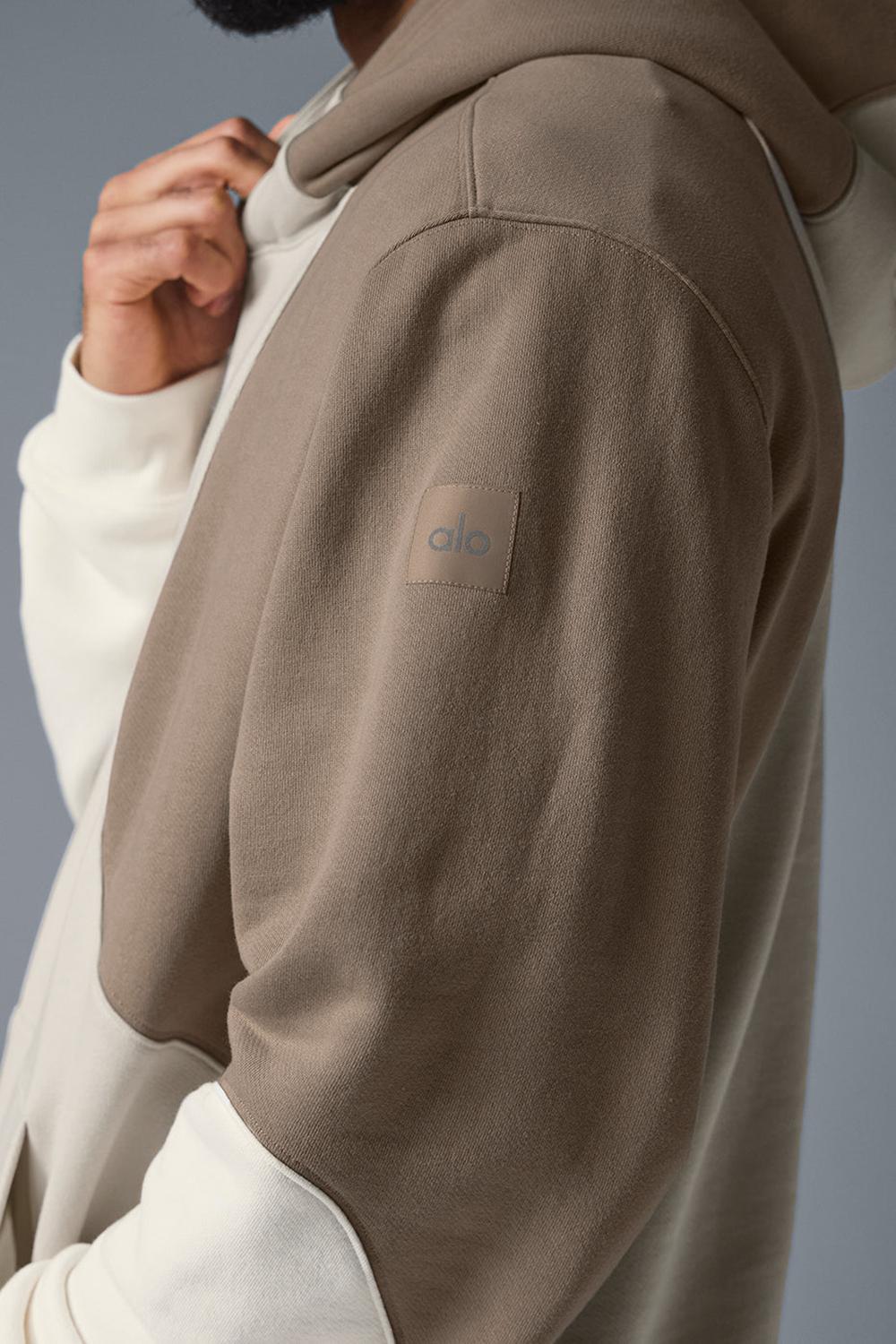 Alo Yoga Make Waves Uomo Felpa con Cappuccio Ivory / Bone / Gravel | Italia  IMF-857923