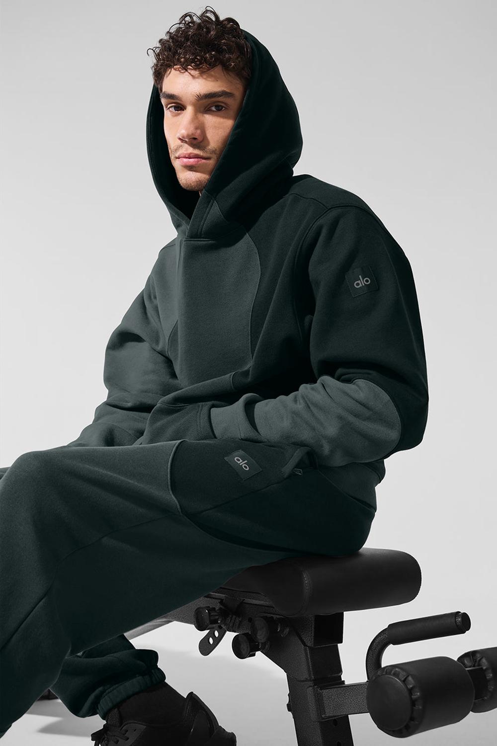 Alo Yoga Make Waves Uomo Felpa con Cappuccio Verdi | Italia  NPK-418395