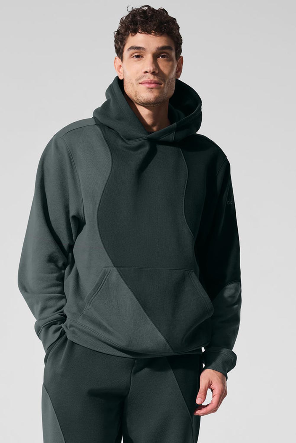 Alo Yoga Make Waves Uomo Felpa con Cappuccio Verdi | Italia  NPK-418395