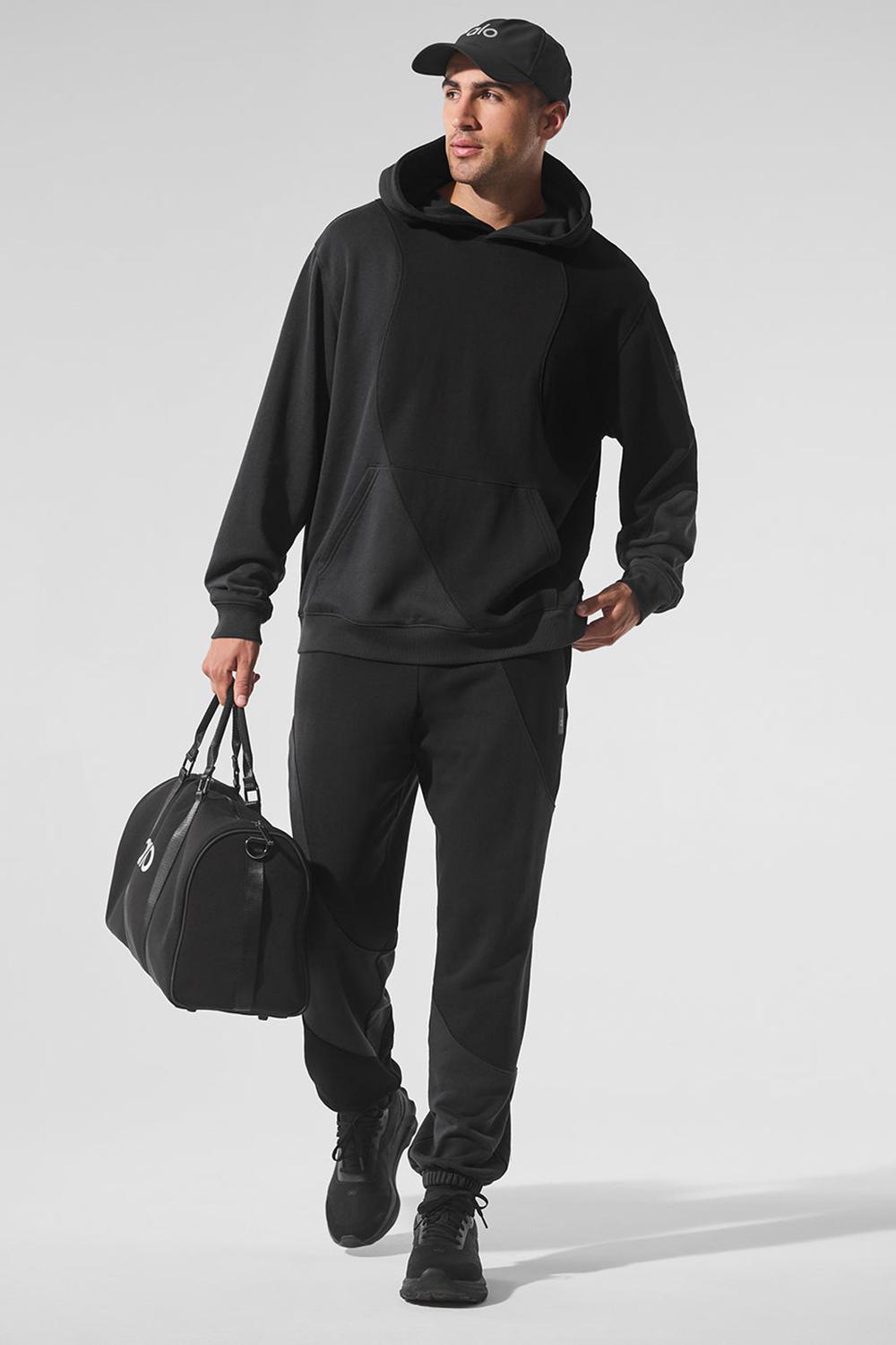 Alo Yoga Make Waves Uomo Felpa con Cappuccio Nere | Italia  WET-586249