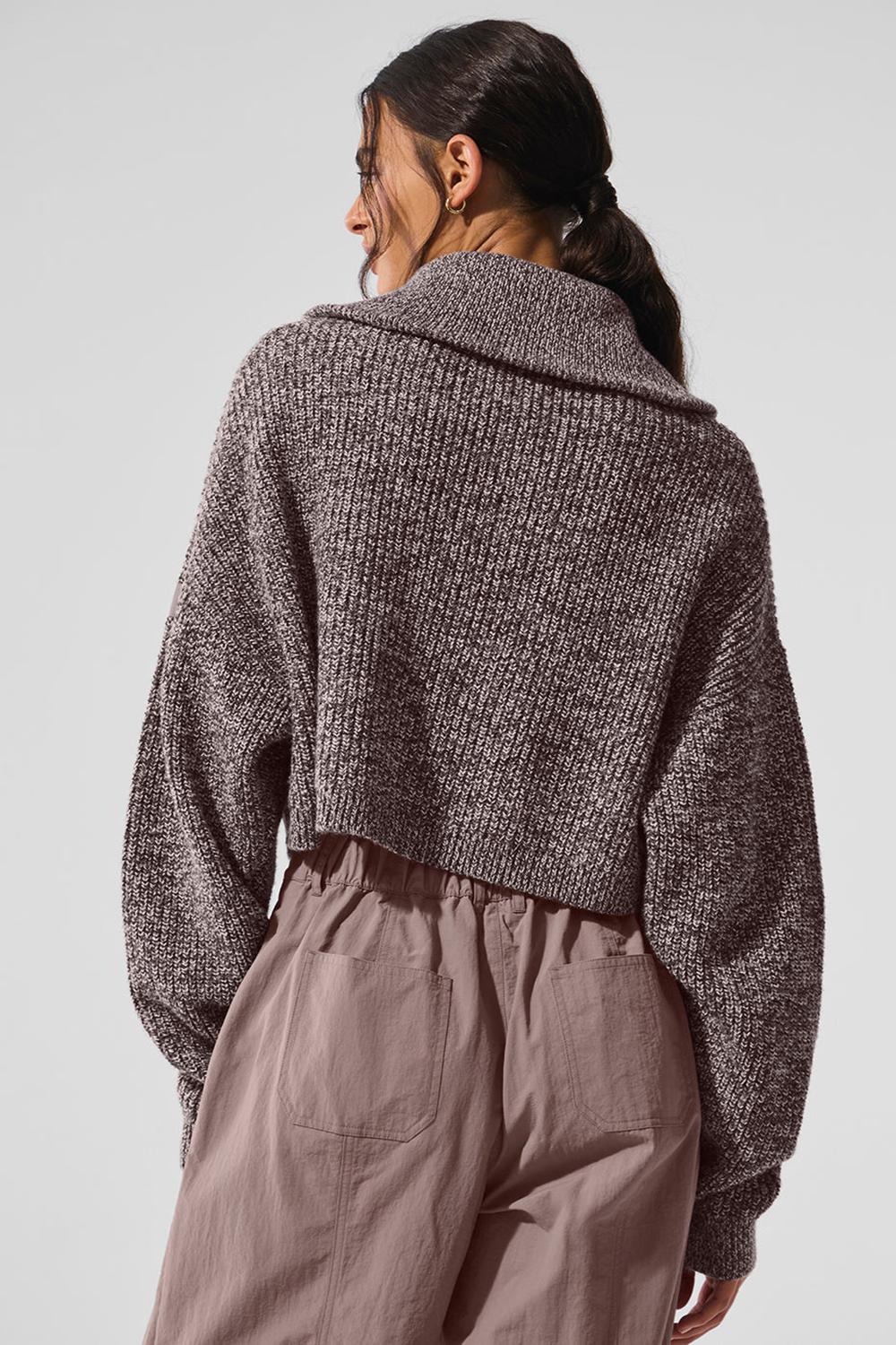 Alo Yoga Marl 1/4 Zip Donna Pullover Mushroom Marl | Italia  JMK-279483