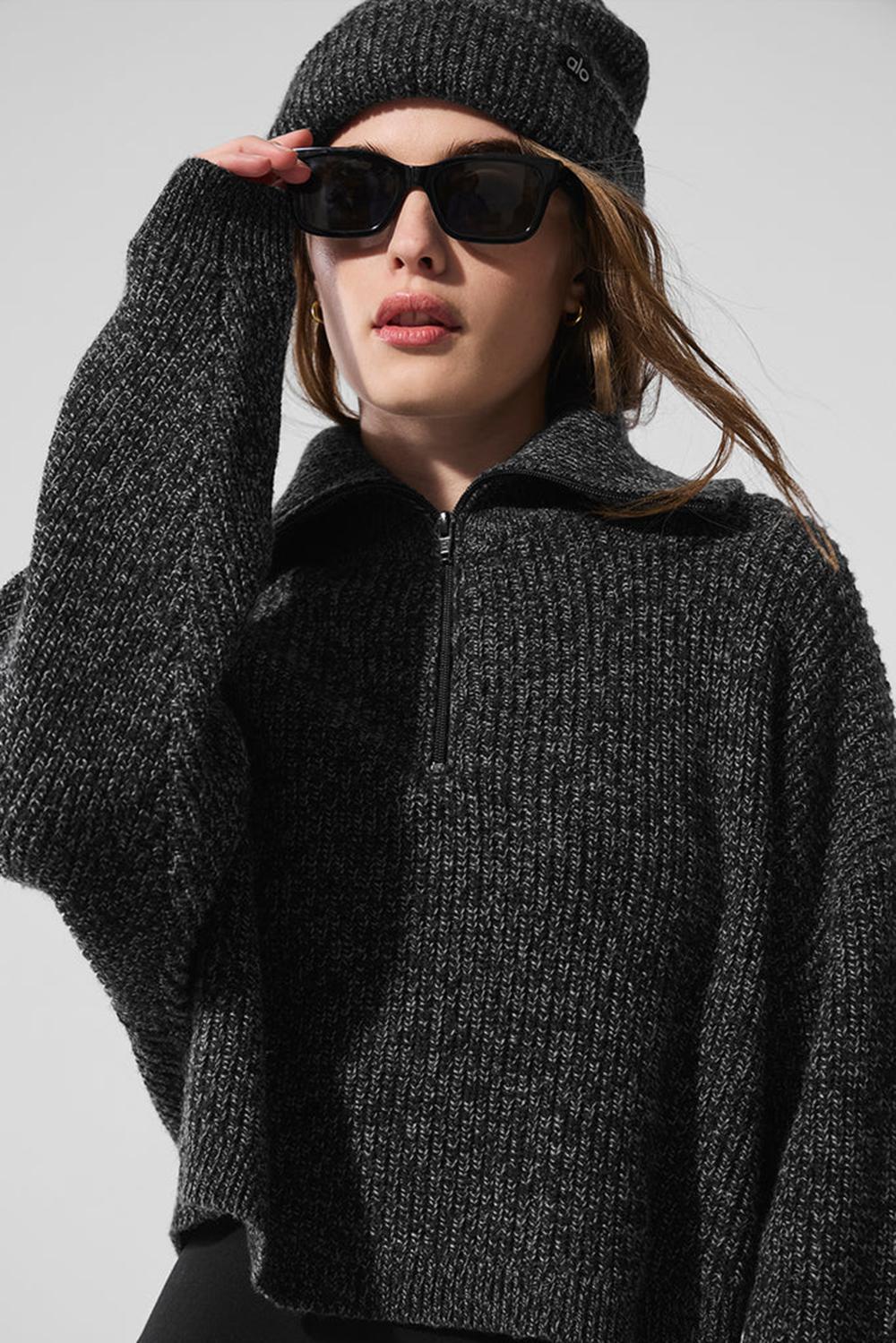 Alo Yoga Marl 1/4 Zip Donna Pullover Nere | Italia  AZE-453867