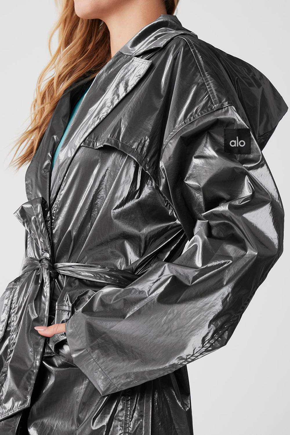 Alo Yoga Metallic Break Line Donna Trench Argento | Italia  IAU-821765