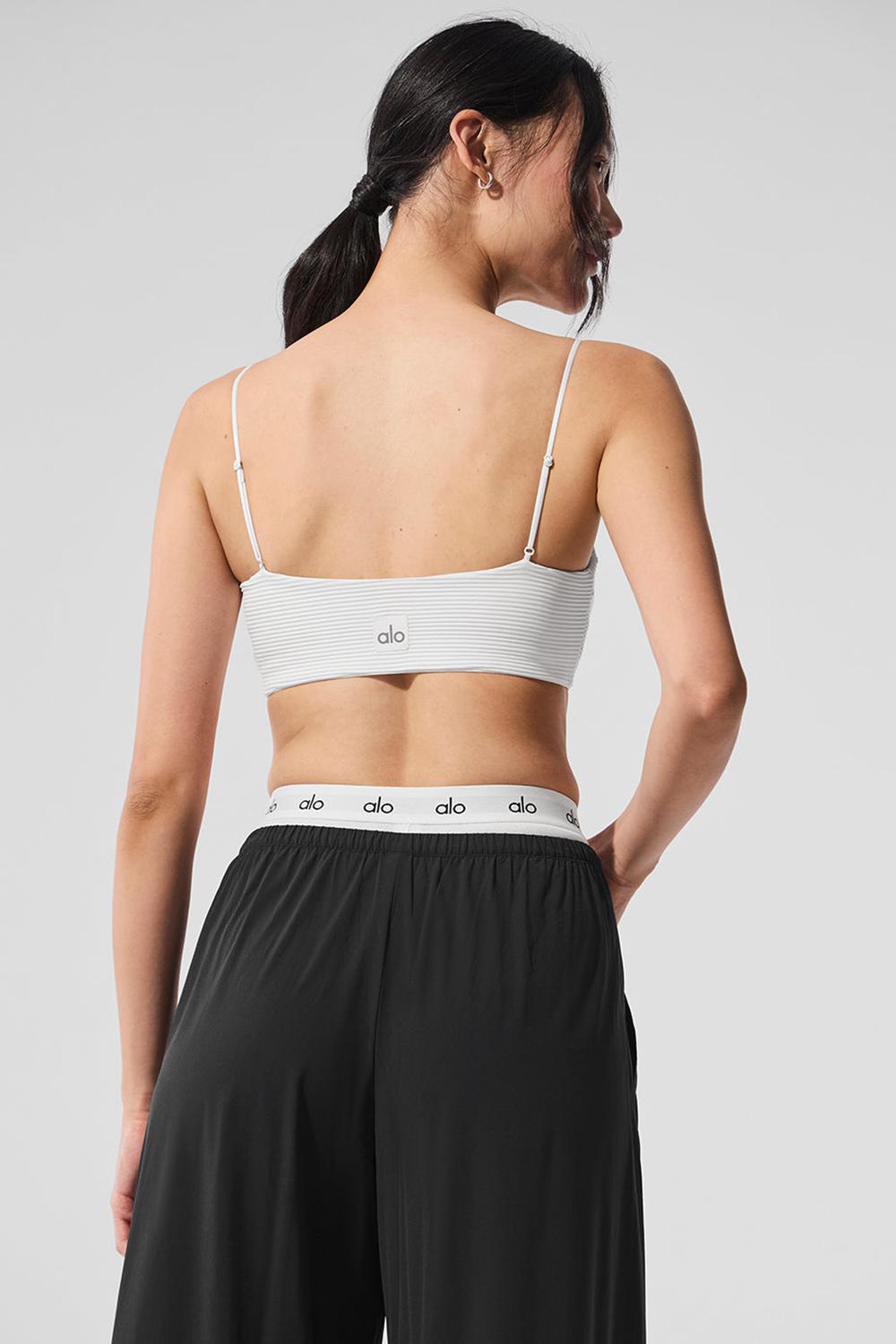 Alo Yoga Micro Plisse Game On Donna Reggiseno Bianche | Italia  BHT-760289