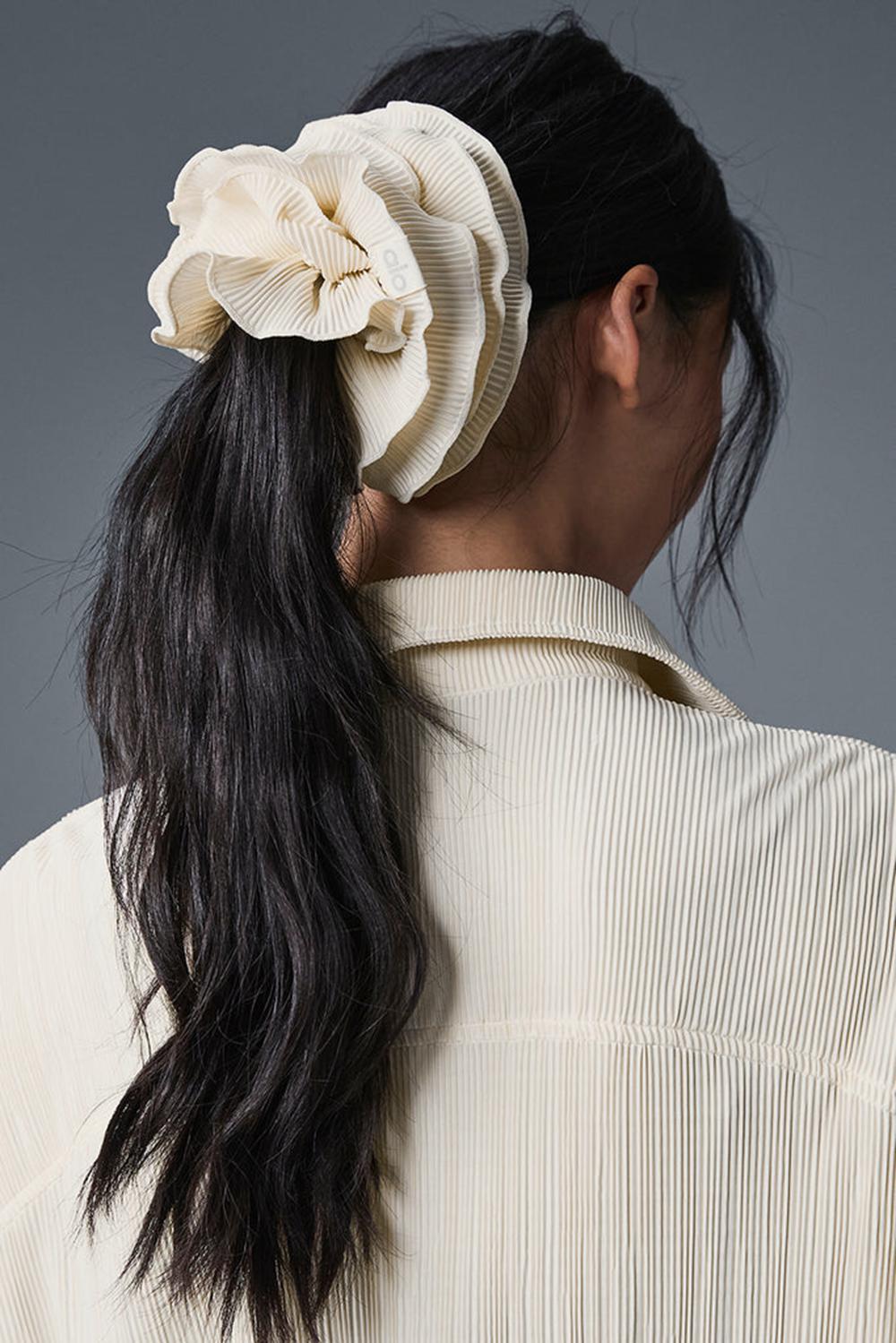 Alo Yoga Micro Plisse Oversize Donna Scrunchie Oat Milk | Italia  MYZ-850739