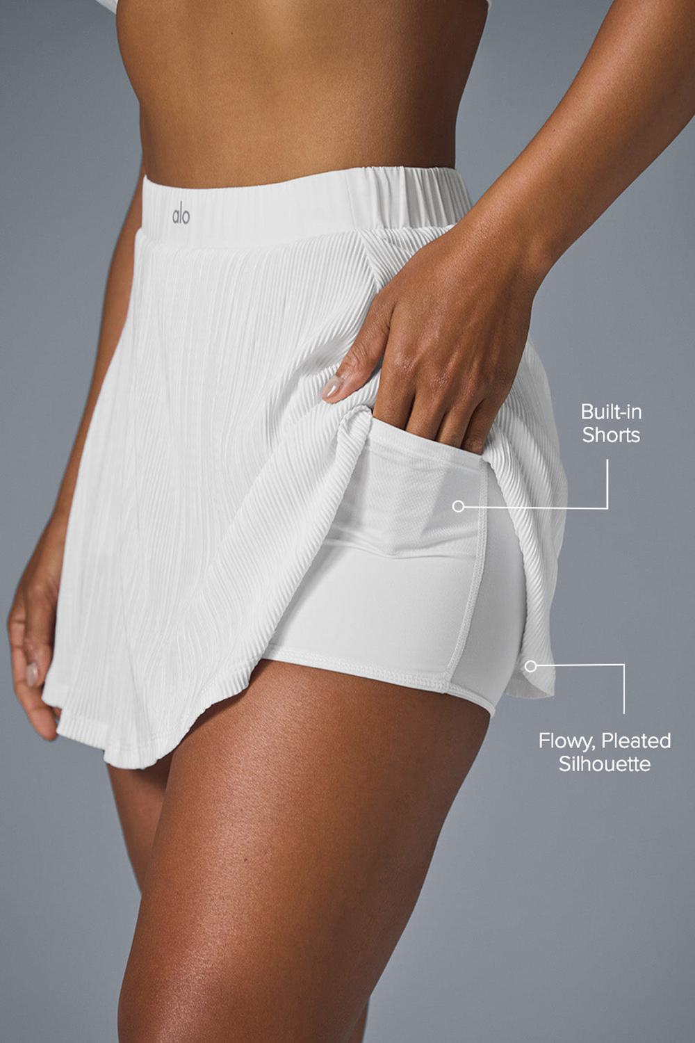 Alo Yoga Micro Plisse Tennis Donna Gonna Bianche | Italia  VIL-426351