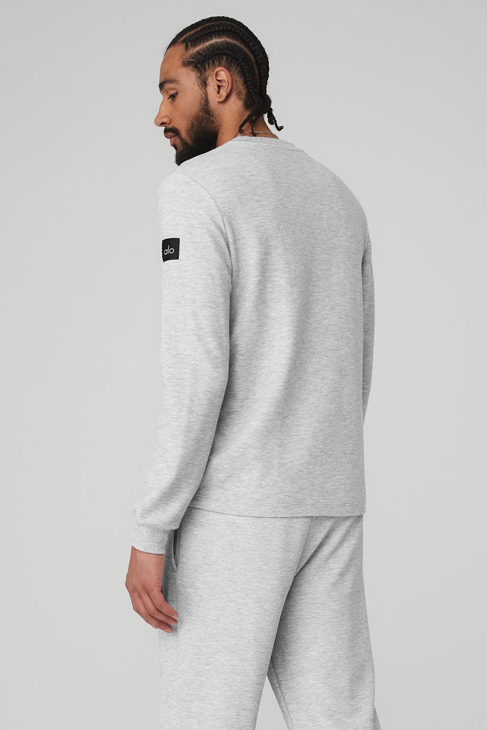 Alo Yoga Micro Waffle Fast Break Henley Uomo Top Grigie | Italia  SGI-652943