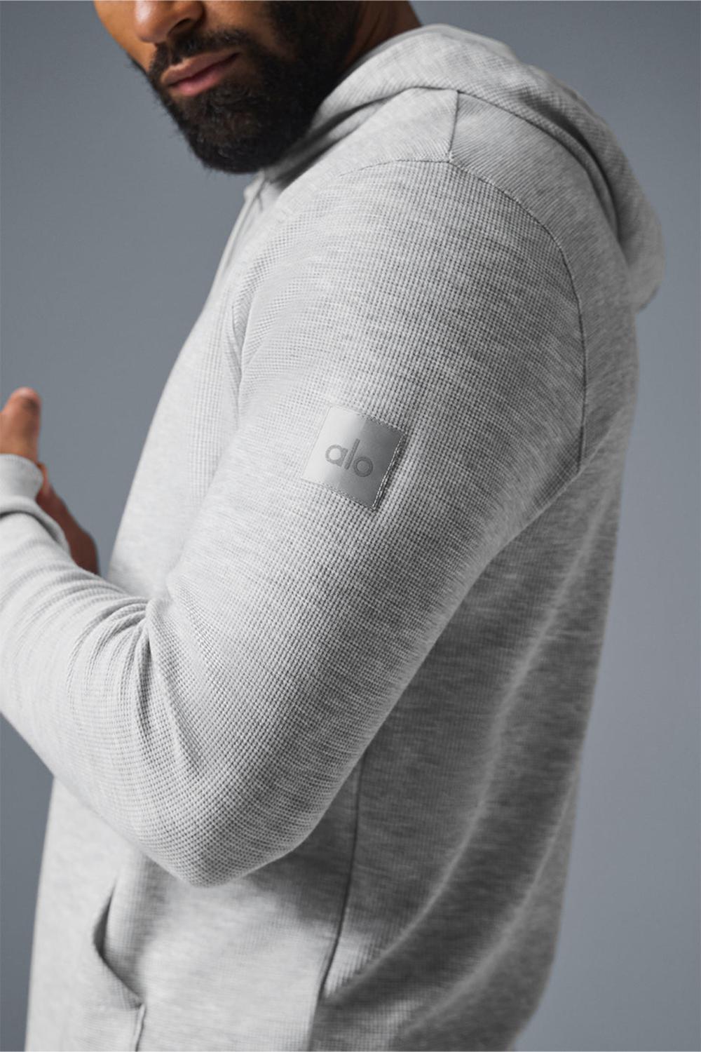 Alo Yoga Micro Waffle Fast Break Uomo Felpa con Cappuccio Grigie | Italia  LBD-648921