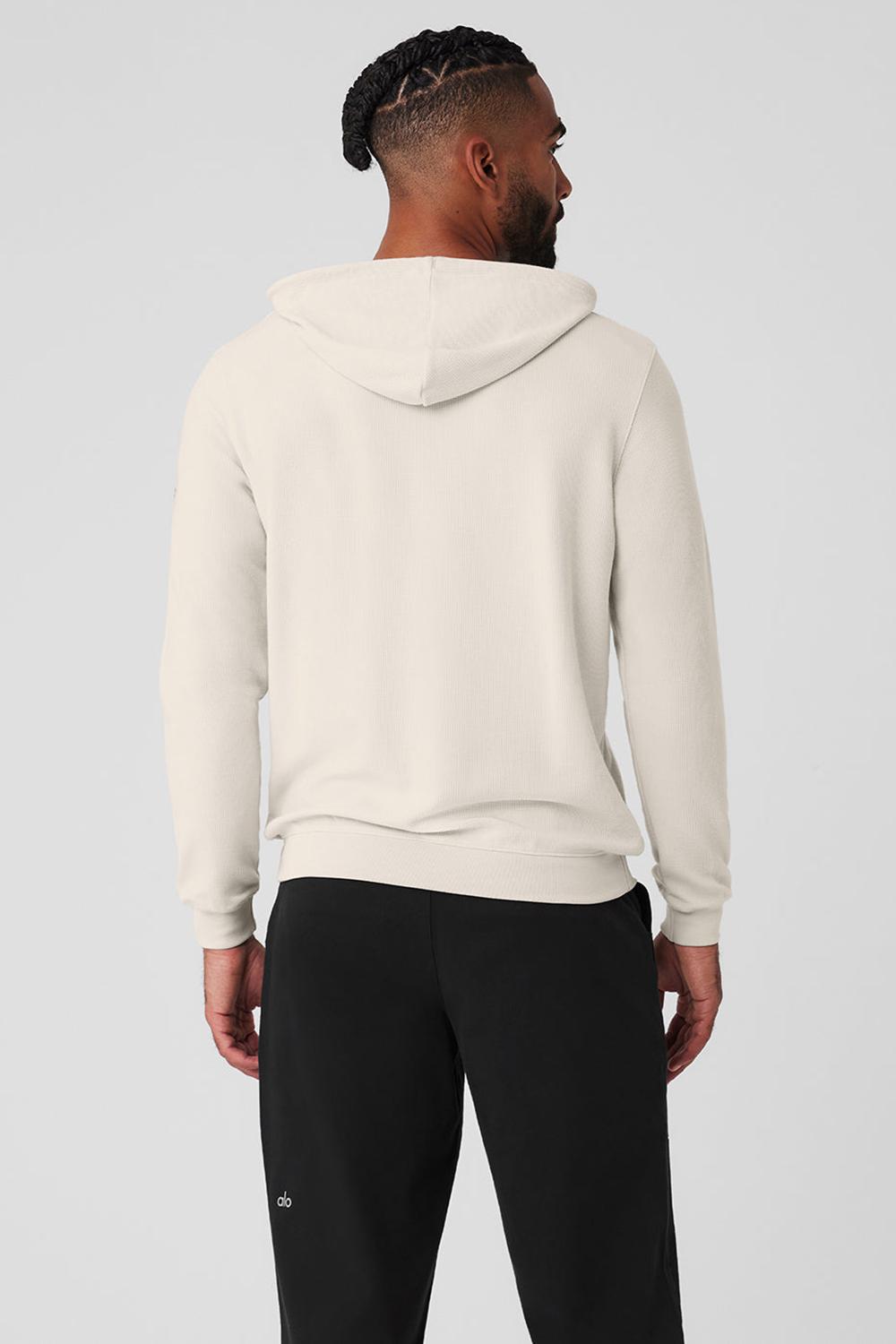 Alo Yoga Micro Waffle Fast Break Uomo Felpa con Cappuccio Bone | Italia  TGV-187245