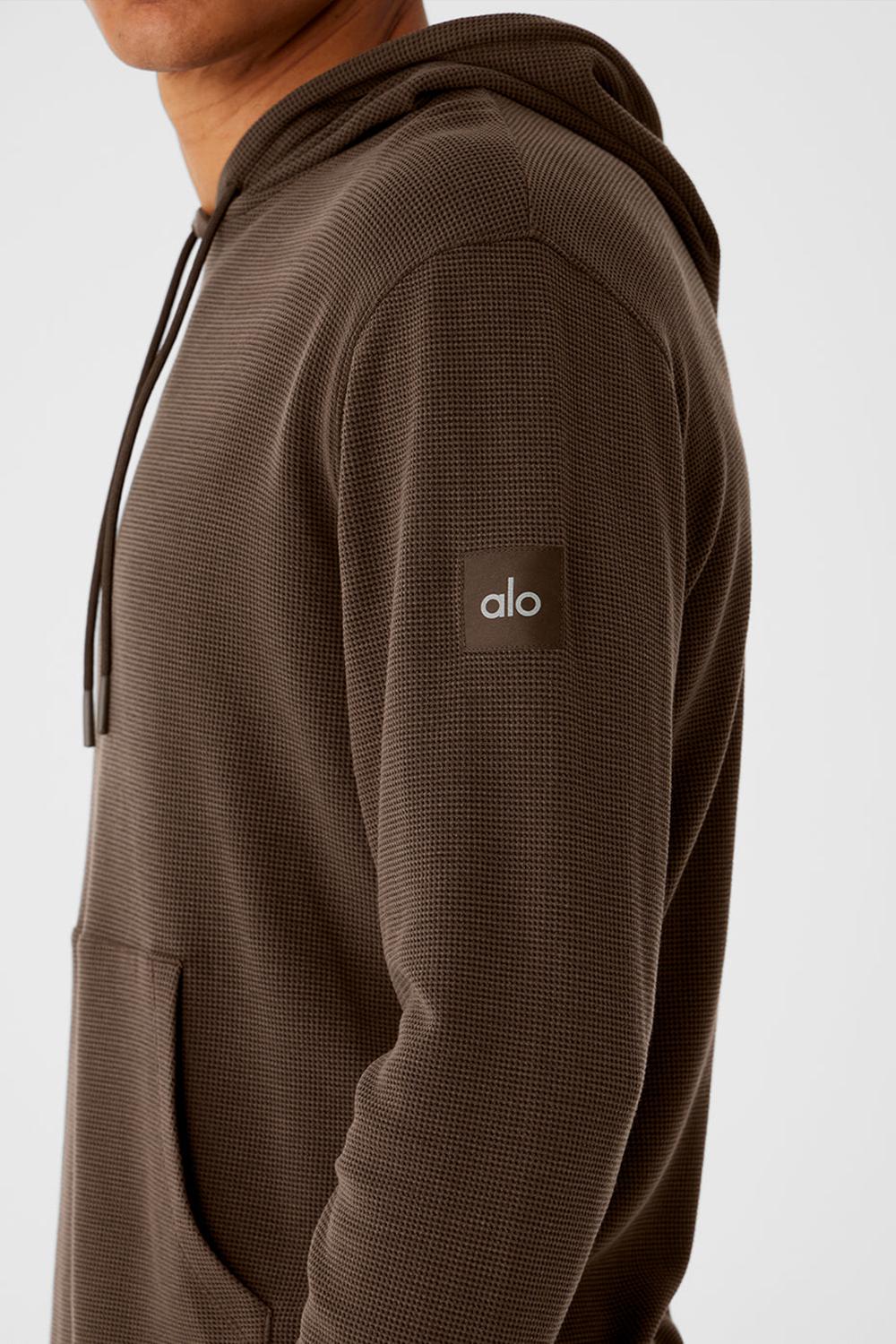 Alo Yoga Micro Waffle Fast Break Uomo Felpa con Cappuccio Espresso | Italia  EHJ-504798