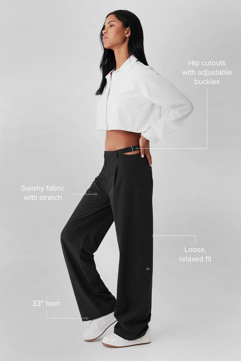 Alo Yoga Mid-Rise Showdown Donna Pant Nere | Italia  PBM-673158