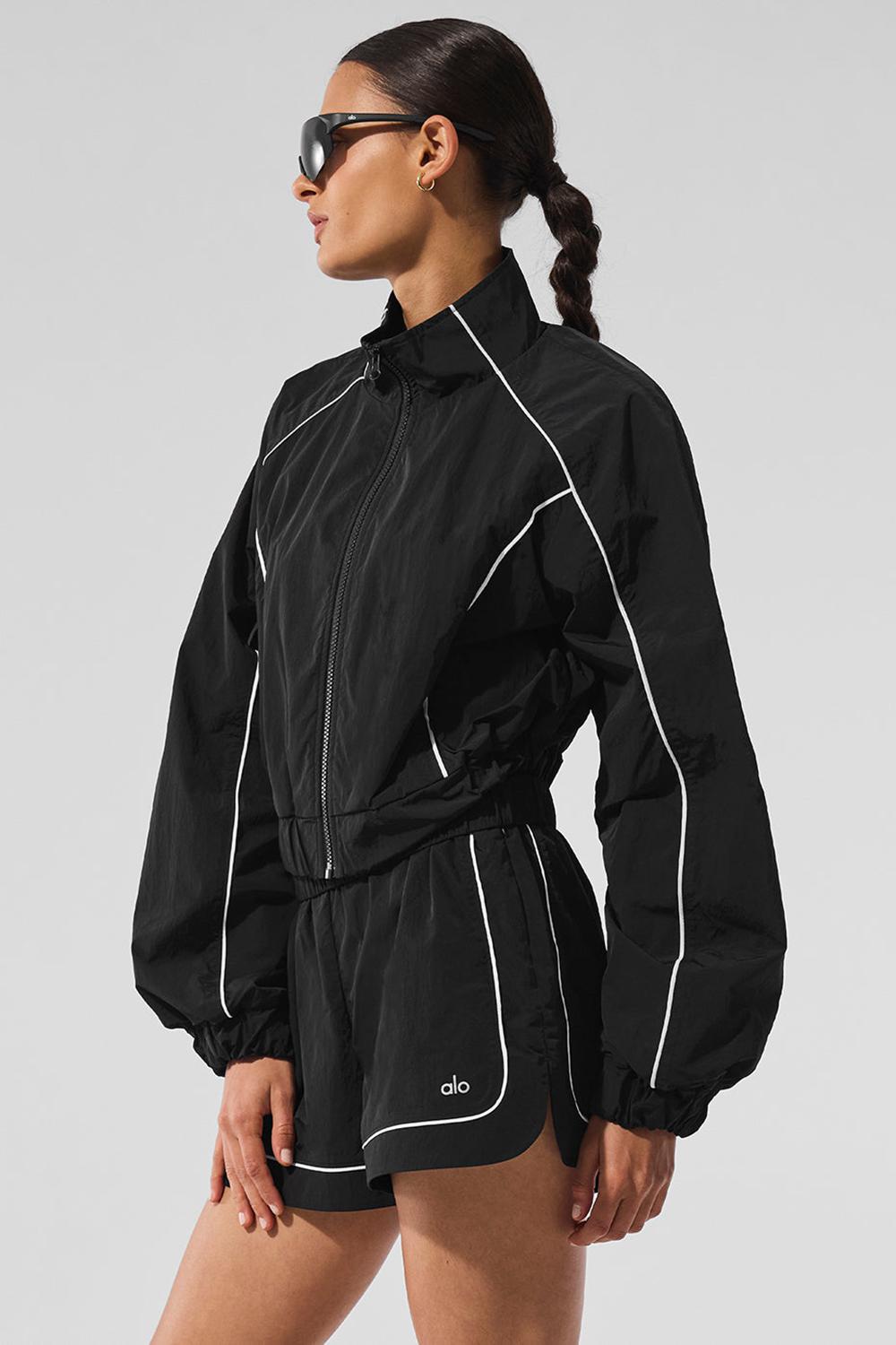Alo Yoga Motivate Full-Zip Track Donna Giacca Nere Bianche | Italia  FSQ-173650