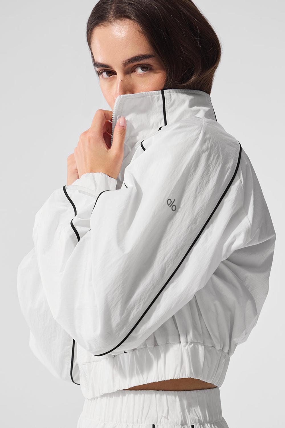 Alo Yoga Motivate Full-Zip Track Donna Giacca Bianche Nere | Italia  AFB-843570
