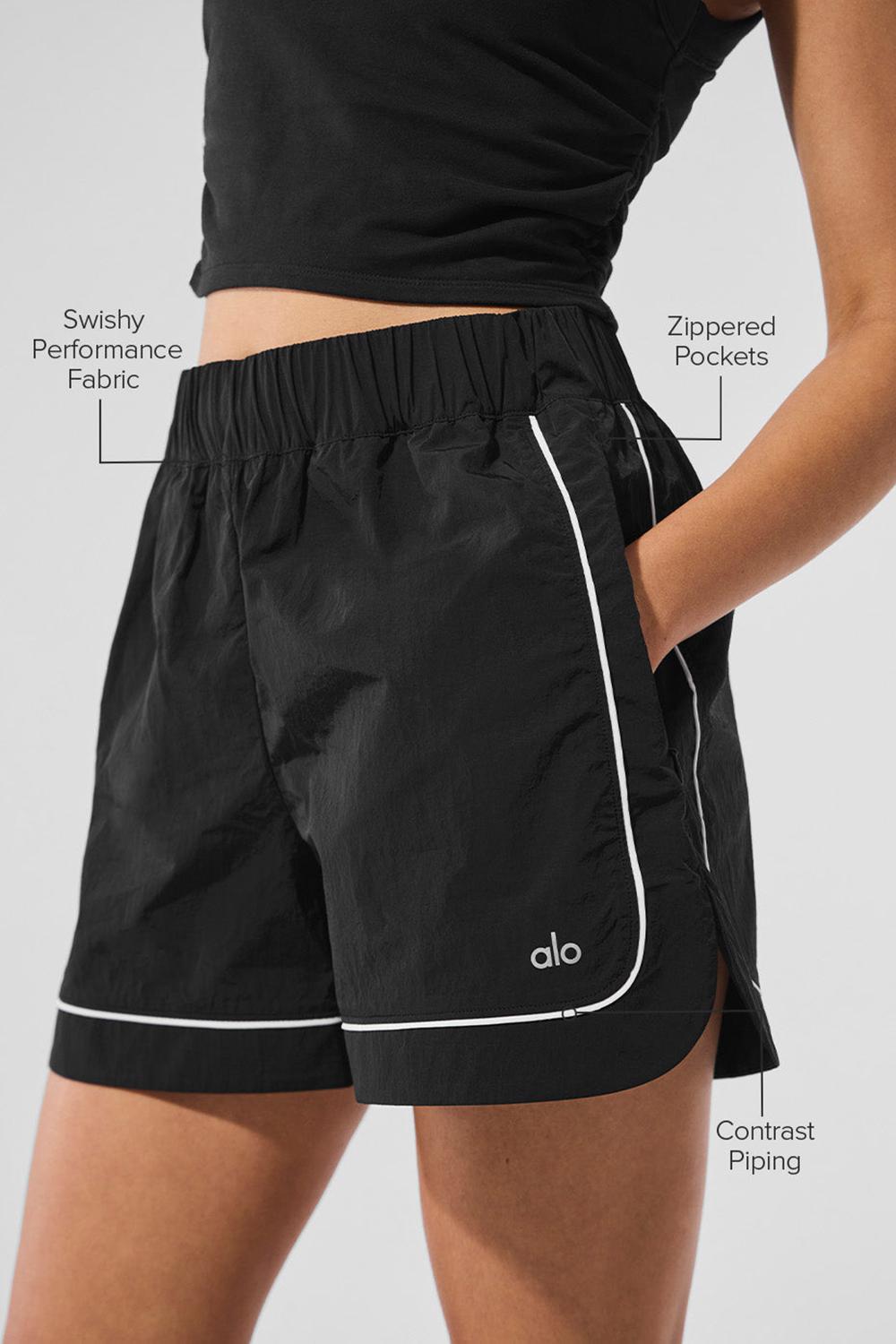 Alo Yoga Motivate Track Donna Short Nere Bianche | Italia  BDP-469203