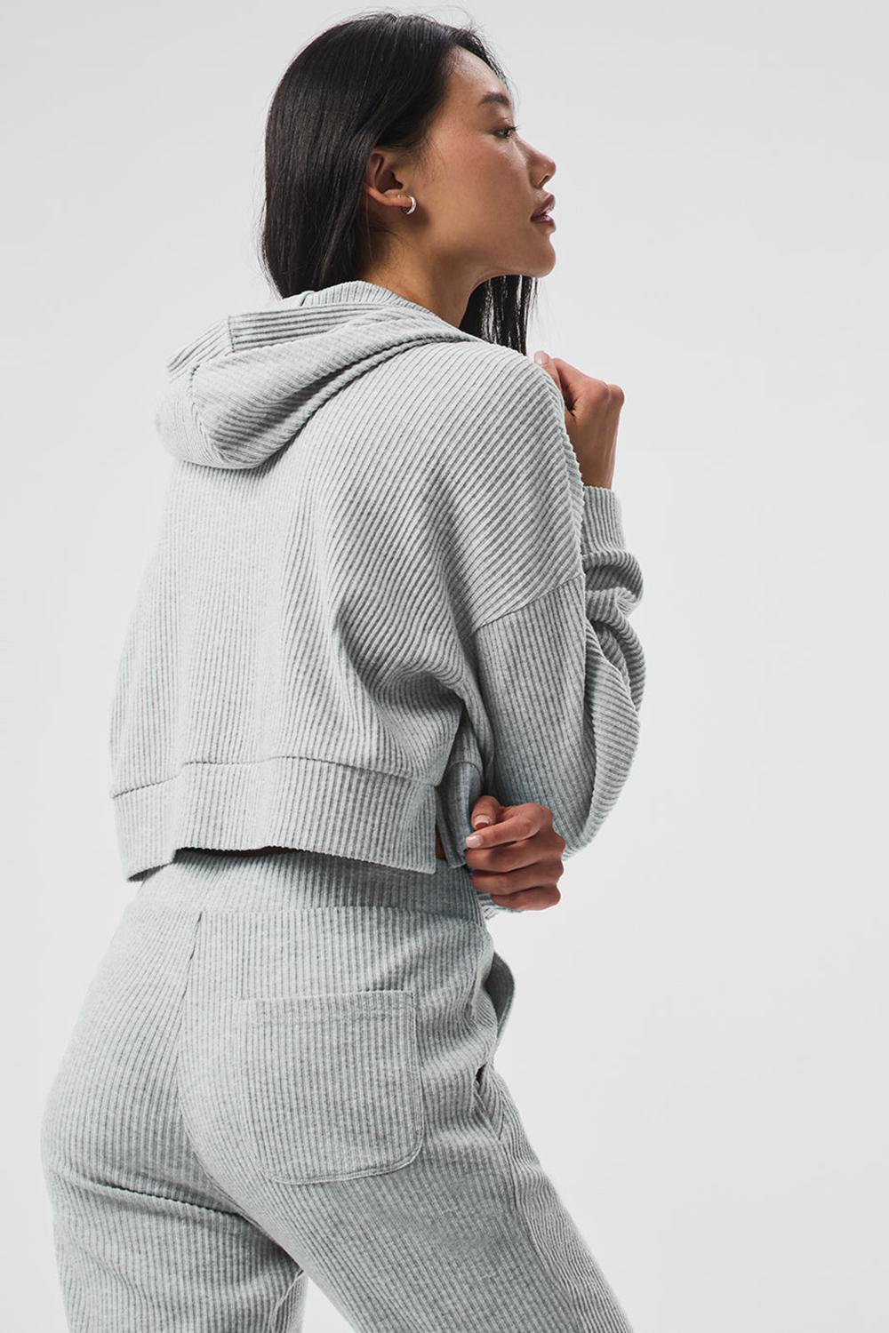 Alo Yoga Muse Donna Felpa con Cappuccio Grigie | Italia  GBS-913624