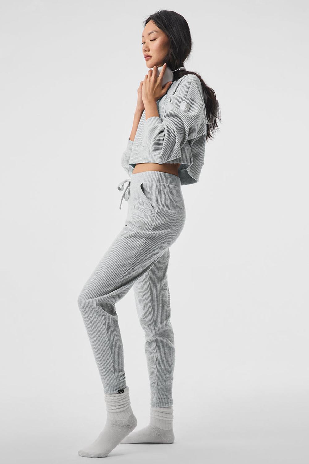 Alo Yoga Muse Donna Felpa con Cappuccio Grigie | Italia  GBS-913624
