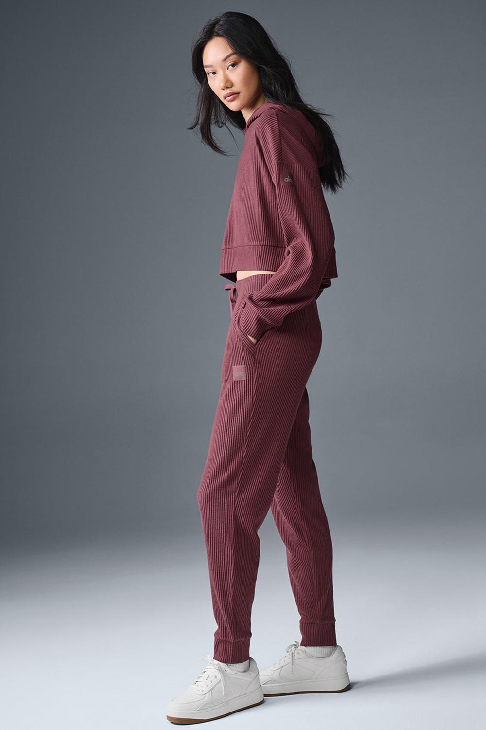 Alo Yoga Muse Donna Felpa con Cappuccio Bordeaux | Italia  VAS-906328