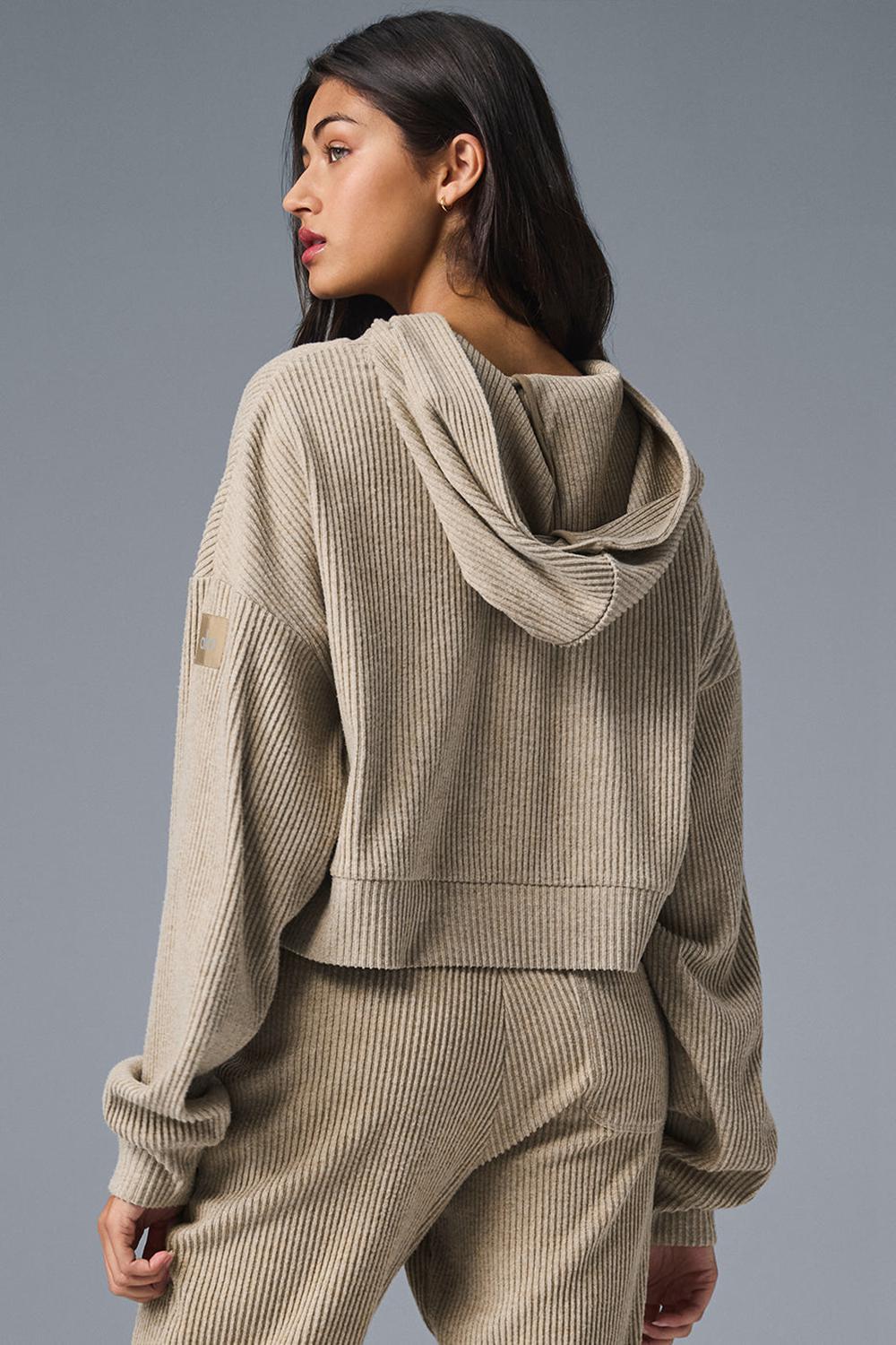 Alo Yoga Muse Donna Felpa con Cappuccio Gravel Heather | Italia  RWY-234067