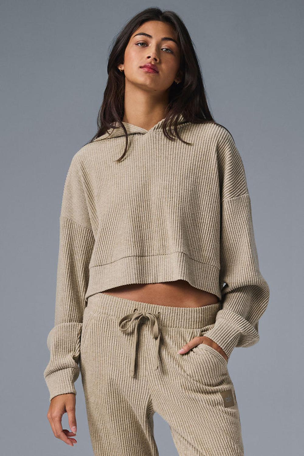 Alo Yoga Muse Donna Felpa con Cappuccio Gravel Heather | Italia  RWY-234067