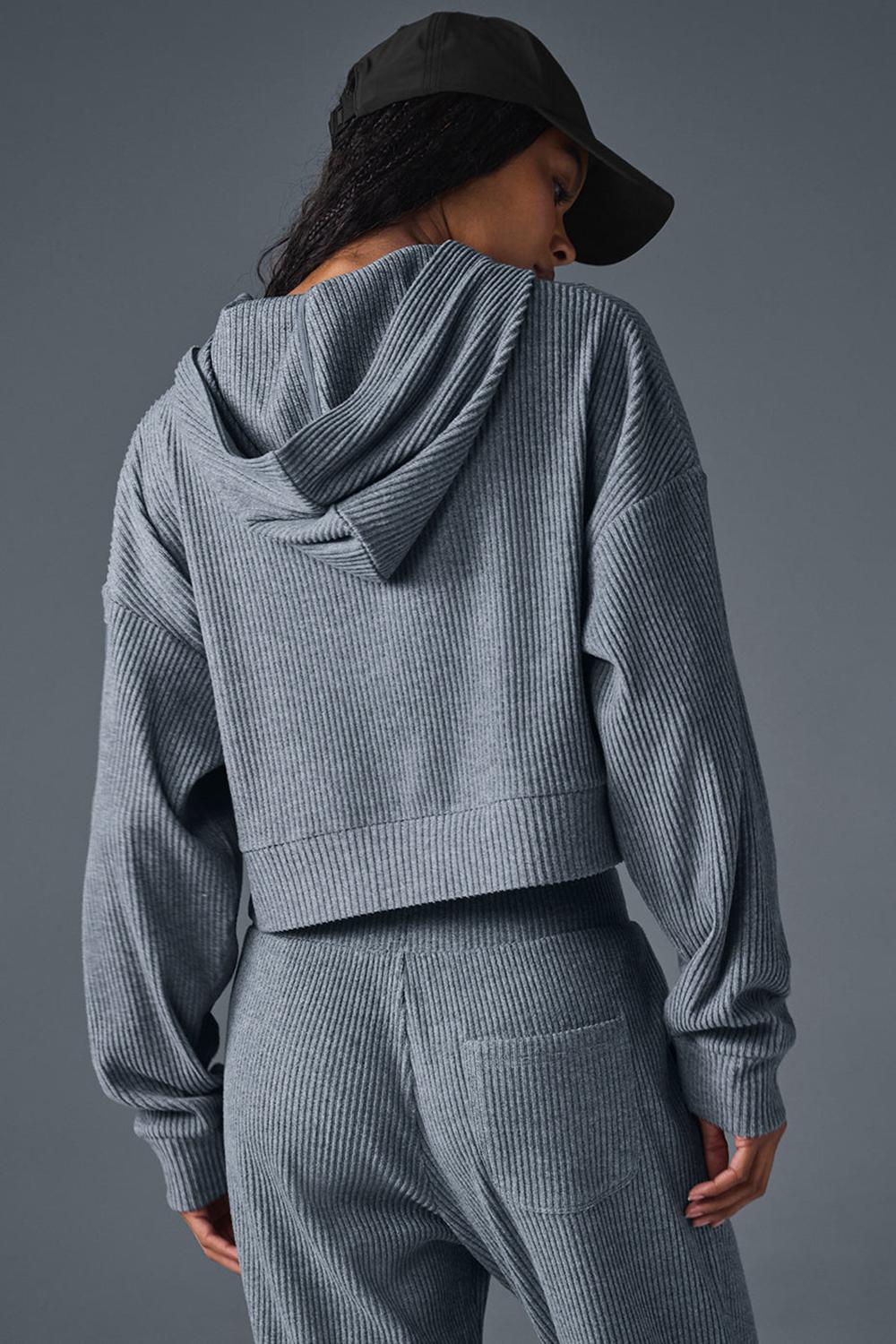 Alo Yoga Muse Donna Felpa con Cappuccio Grigie | Italia  ALY-803647