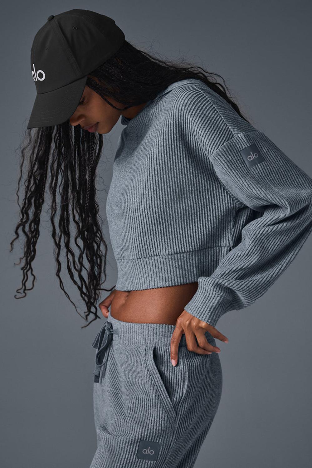Alo Yoga Muse Donna Felpa con Cappuccio Grigie | Italia  ALY-803647