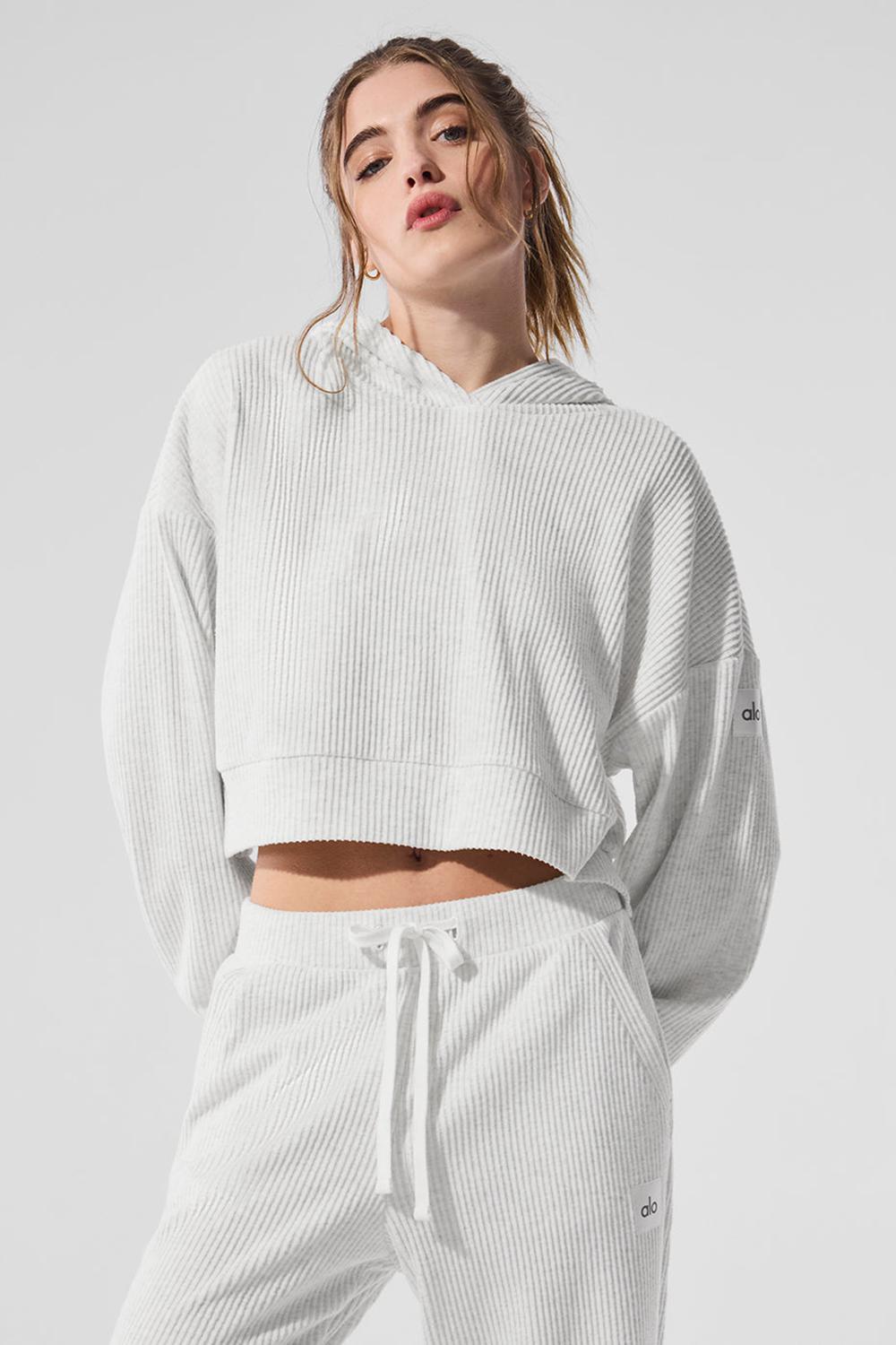 Alo Yoga Muse Donna Felpa con Cappuccio Bianche | Italia  GRO-783415