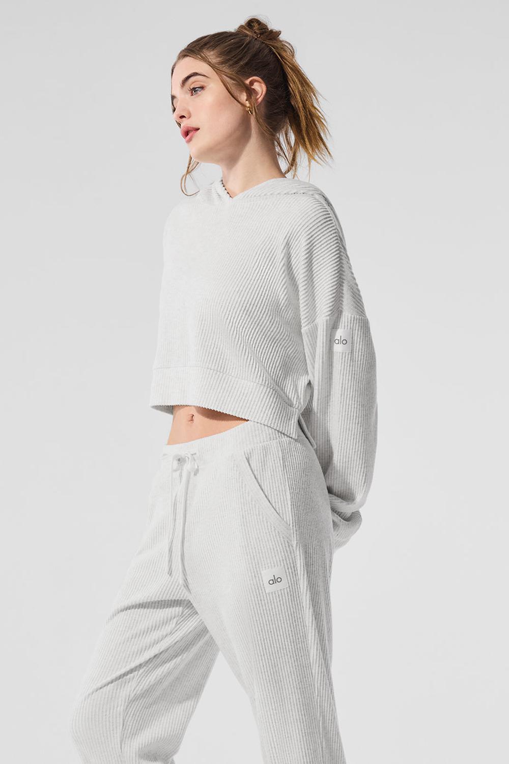 Alo Yoga Muse Donna Felpa con Cappuccio Bianche | Italia  GRO-783415