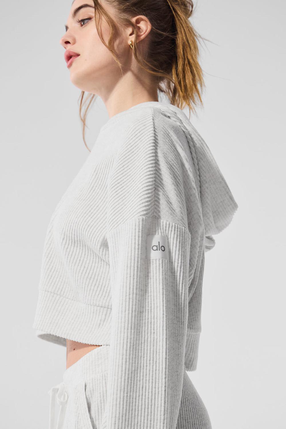 Alo Yoga Muse Donna Felpa con Cappuccio Bianche | Italia  GRO-783415