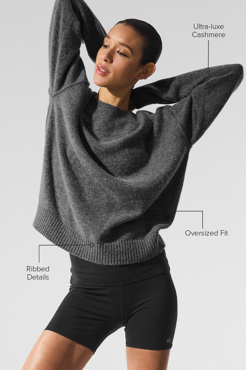 Alo Yoga New Class Cashmere Crewneck Donna Maglia Platino Grigie | Italia  LCB-084593