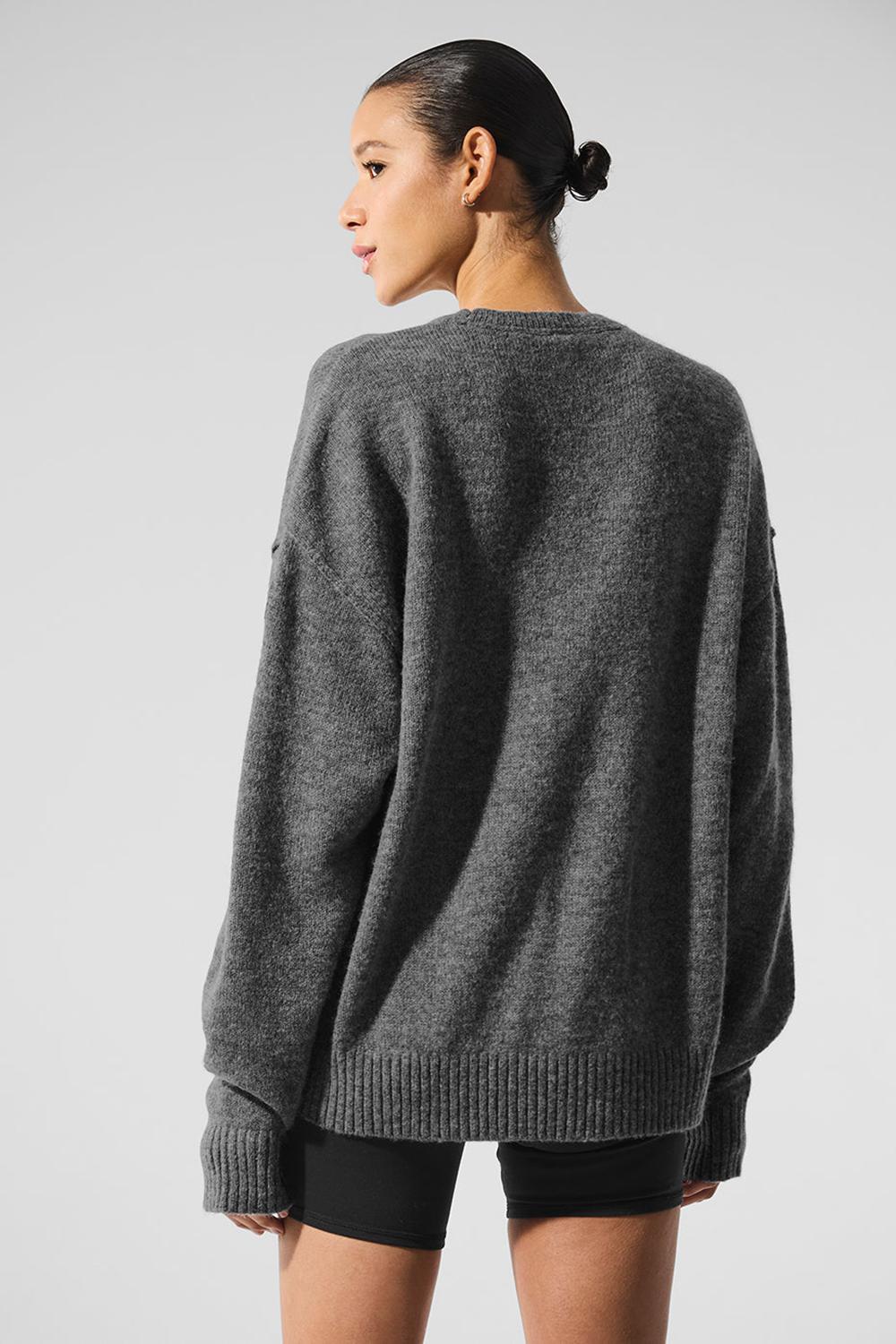 Alo Yoga New Class Cashmere Crewneck Donna Maglia Platino Grigie | Italia  LCB-084593