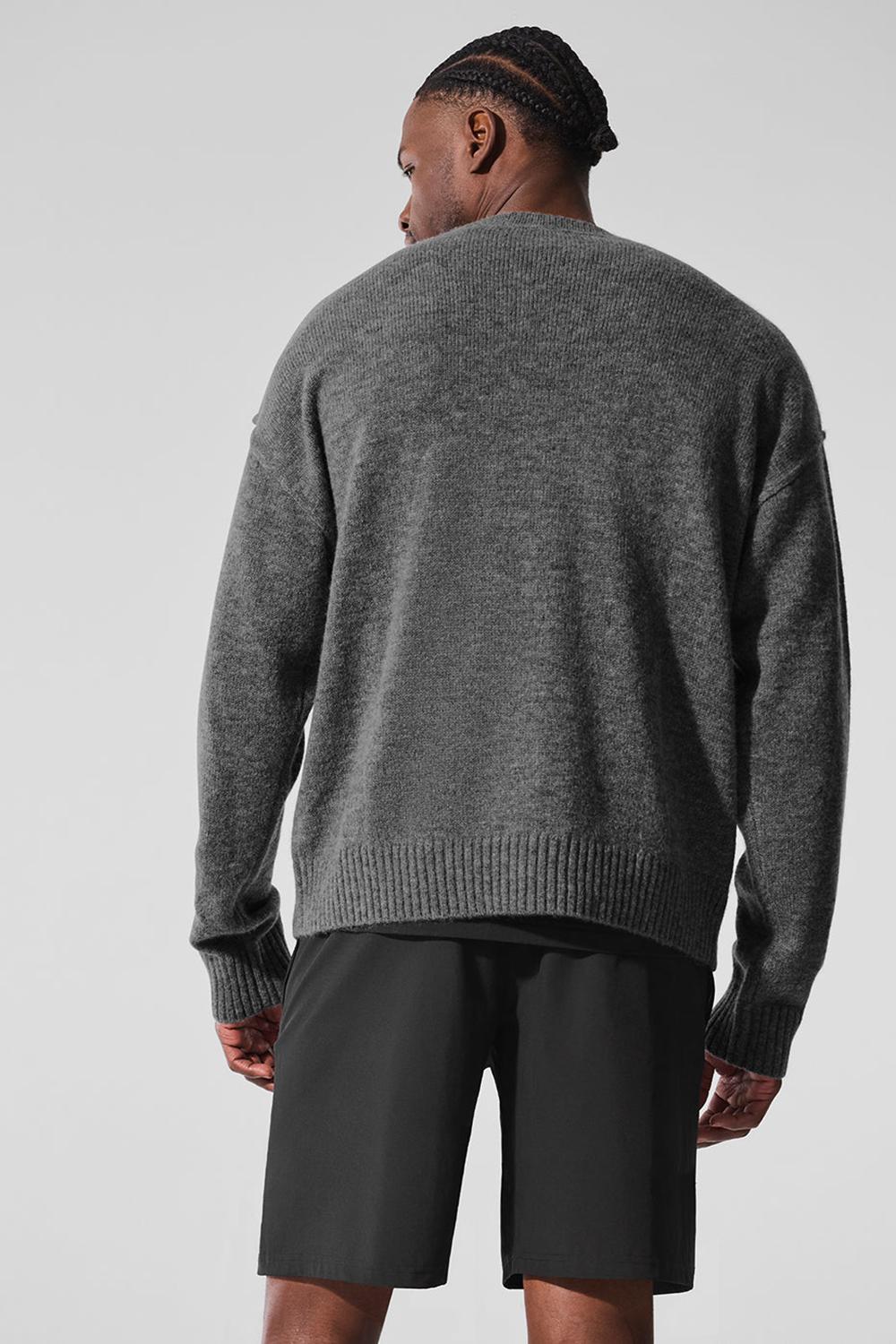 Alo Yoga New Class Cashmere Crewneck Uomo Maglia Platino Grigie | Italia  JGY-863107