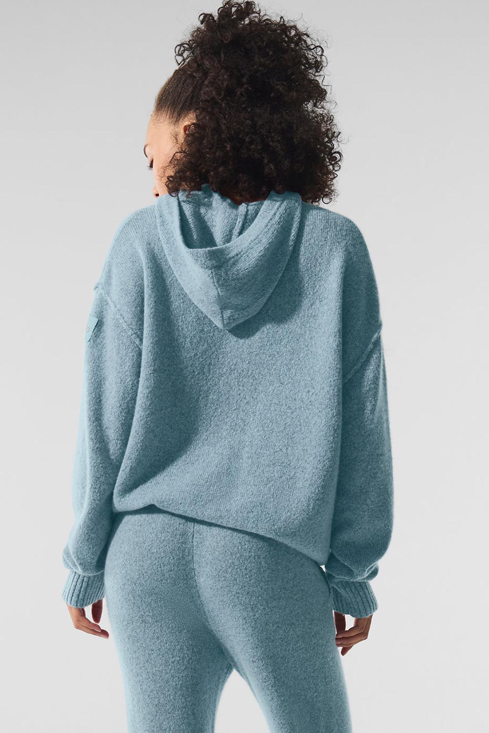 Alo Yoga New Class Cashmere Donna Felpa con Cappuccio Blu | Italia  DPK-346581