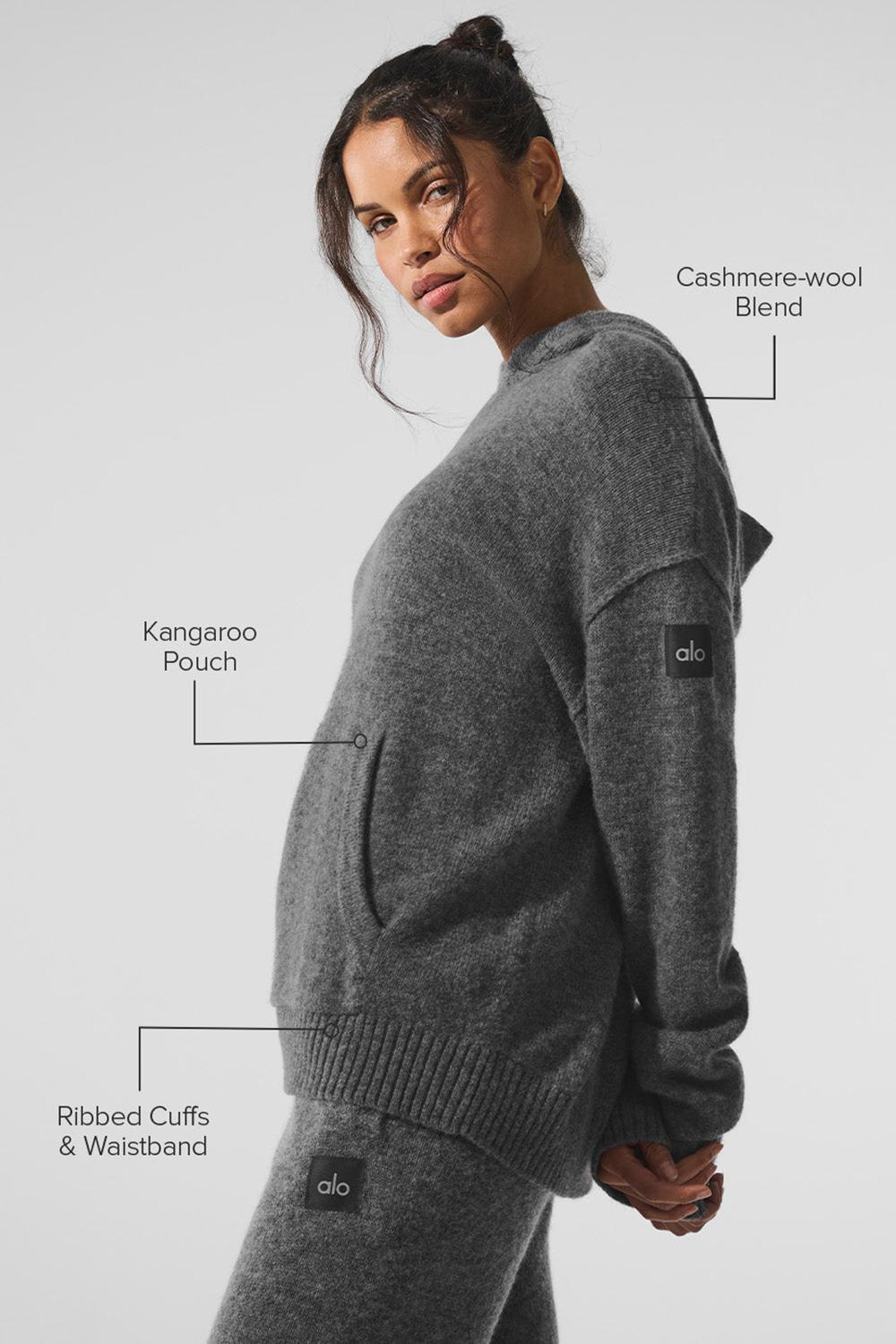 Alo Yoga New Class Cashmere Donna Felpa con Cappuccio Platino Grigie | Italia  WUL-490586