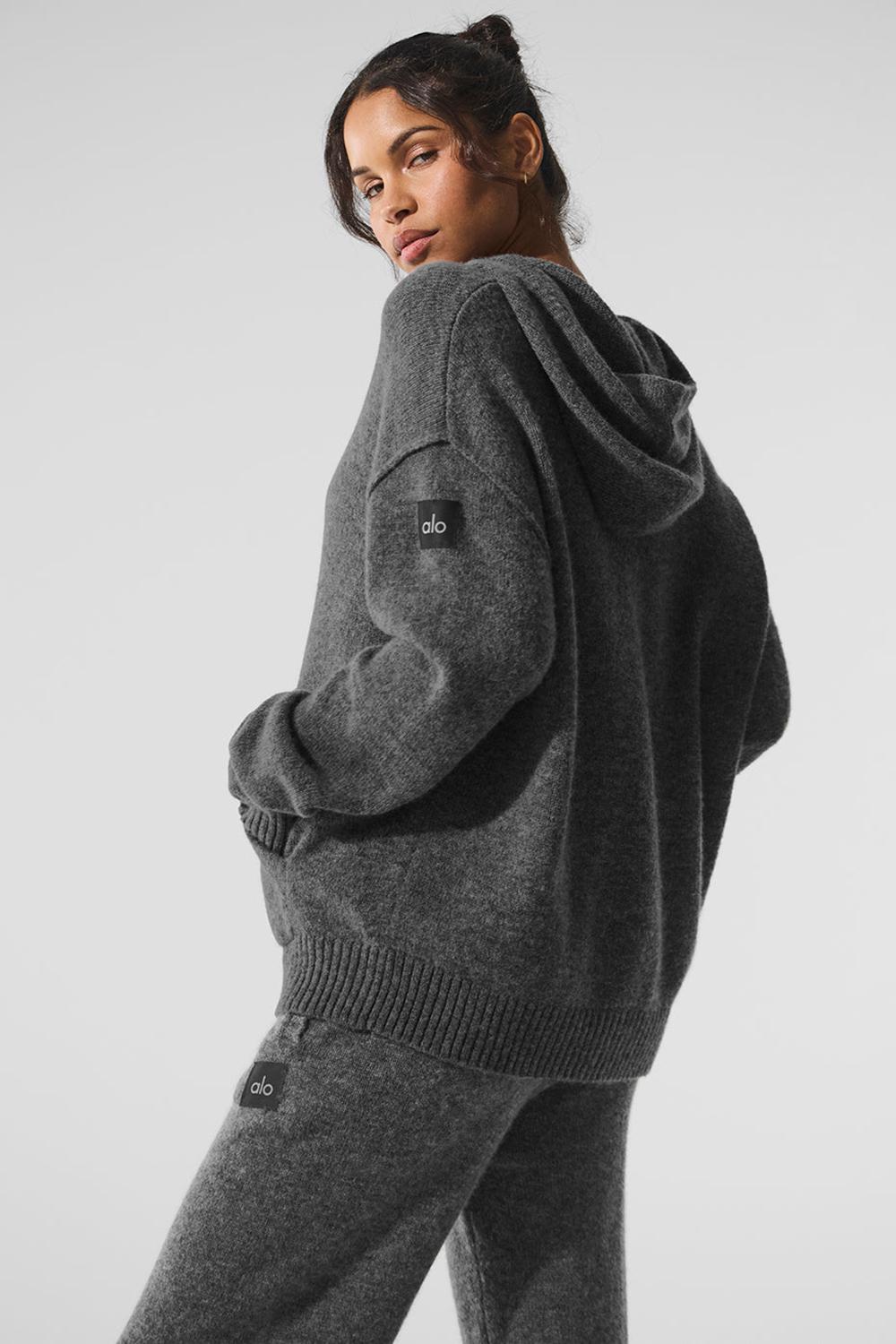Alo Yoga New Class Cashmere Donna Felpa con Cappuccio Platino Grigie | Italia  WUL-490586