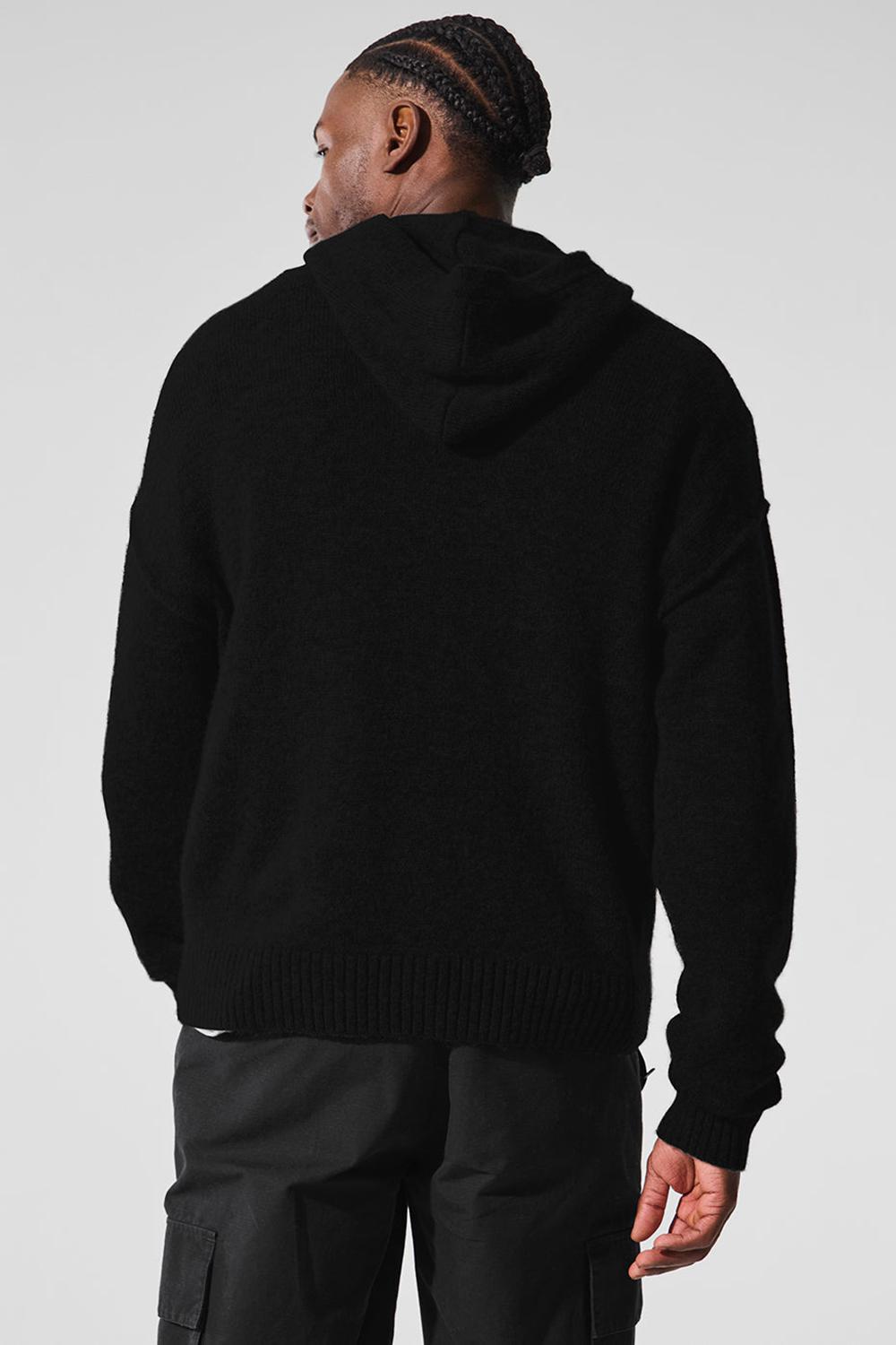 Alo Yoga New Class Cashmere Full Zip Uomo Felpa con Cappuccio Nere | Italia  YUG-891605