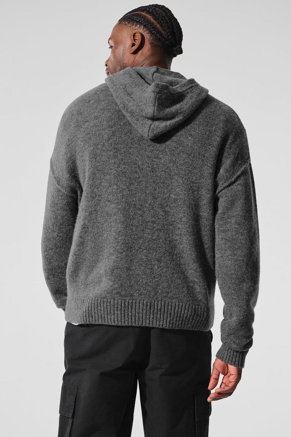 Alo Yoga New Class Cashmere Full Zip Uomo Felpa con Cappuccio Platino Grigie | Italia  HVD-509742