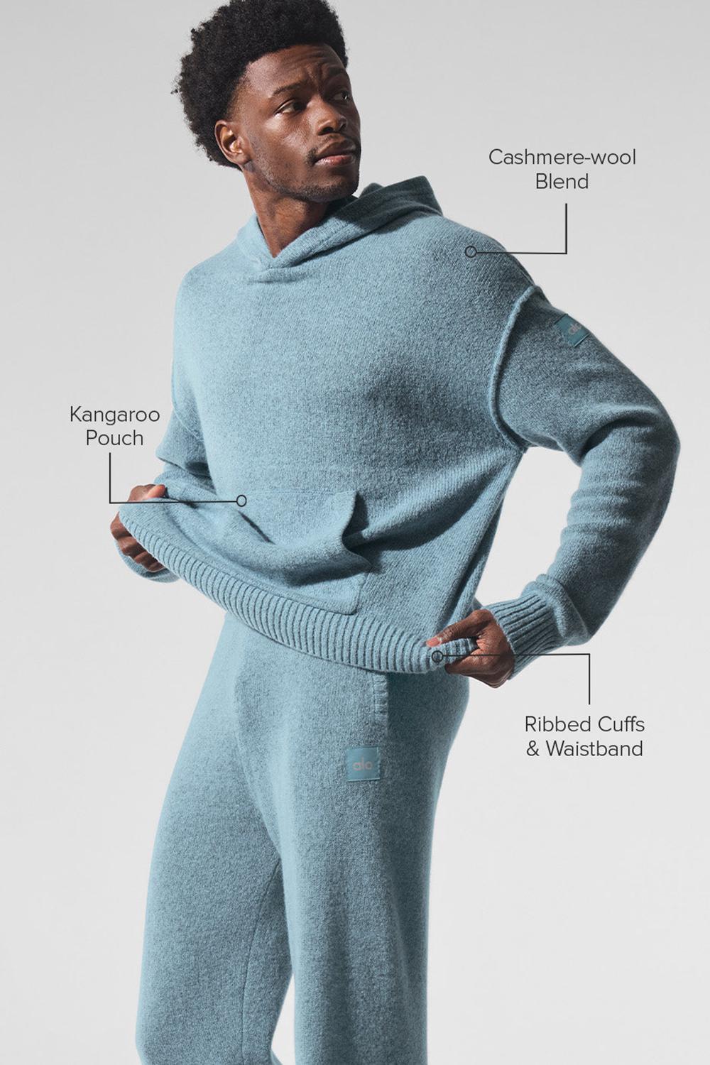 Alo Yoga New Class Cashmere Uomo Felpa con Cappuccio Blu | Italia  IYT-013928