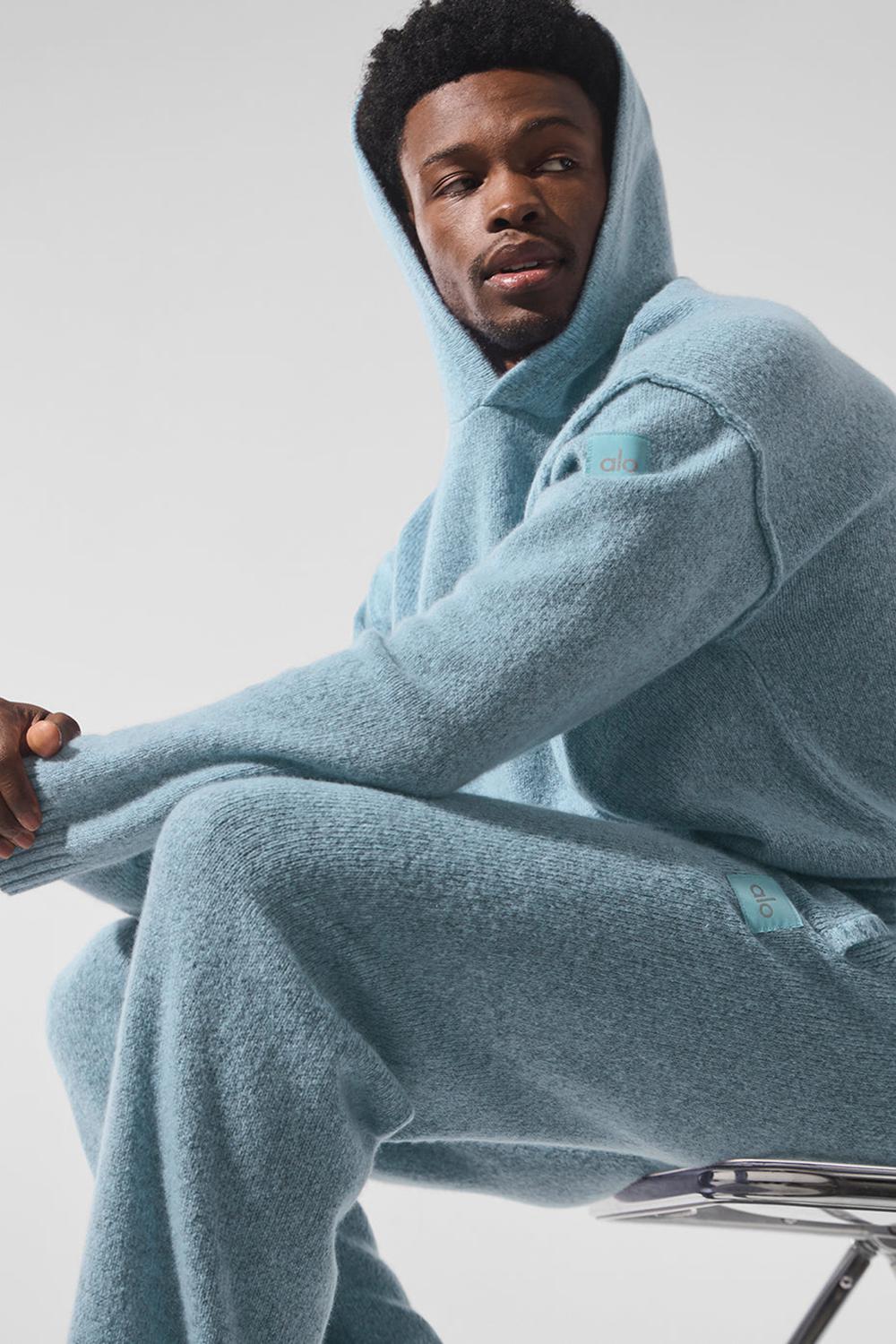 Alo Yoga New Class Cashmere Uomo Felpa con Cappuccio Blu | Italia  IYT-013928