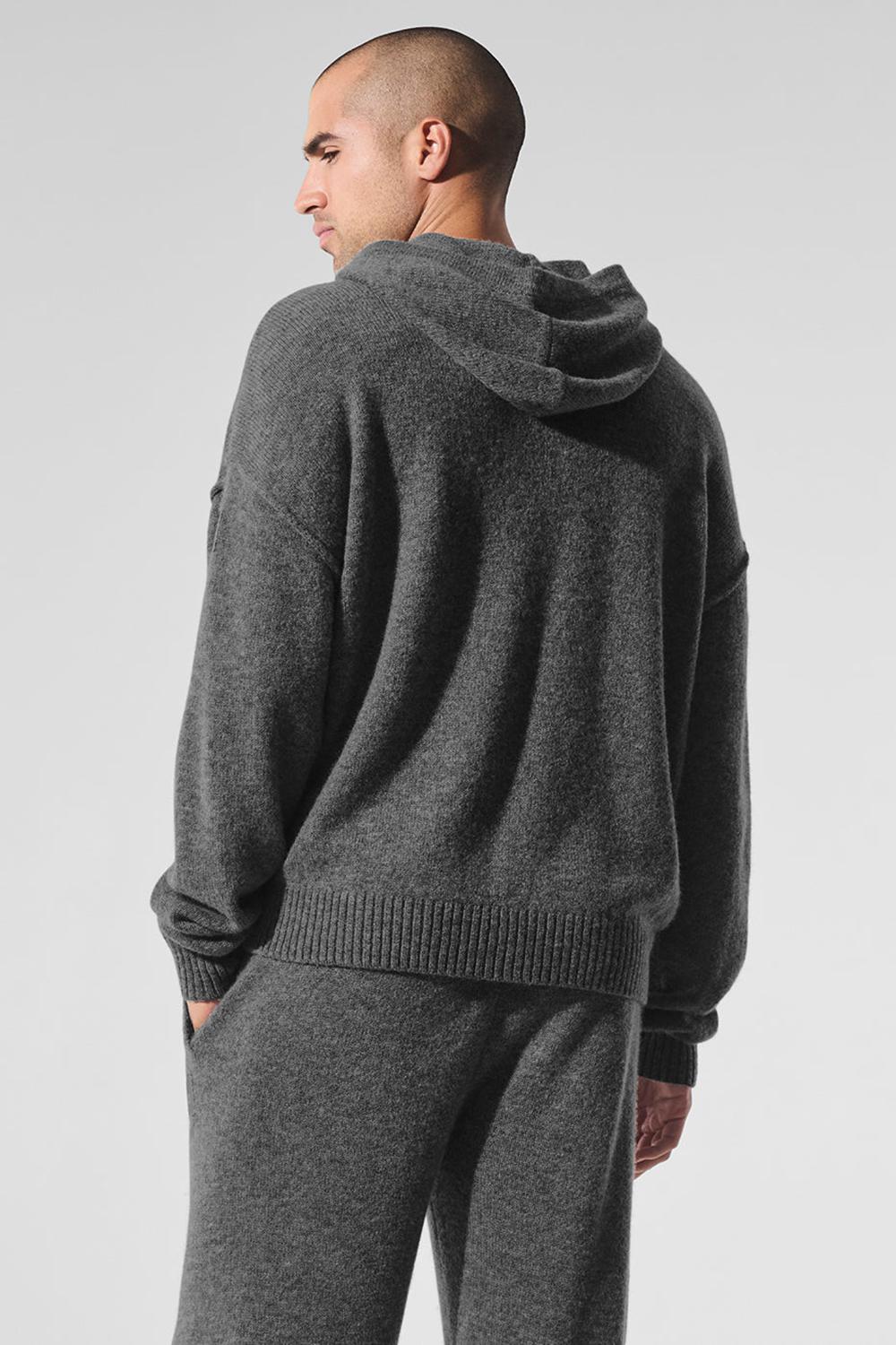 Alo Yoga New Class Cashmere Uomo Felpa con Cappuccio Platino Grigie | Italia  JGT-415806