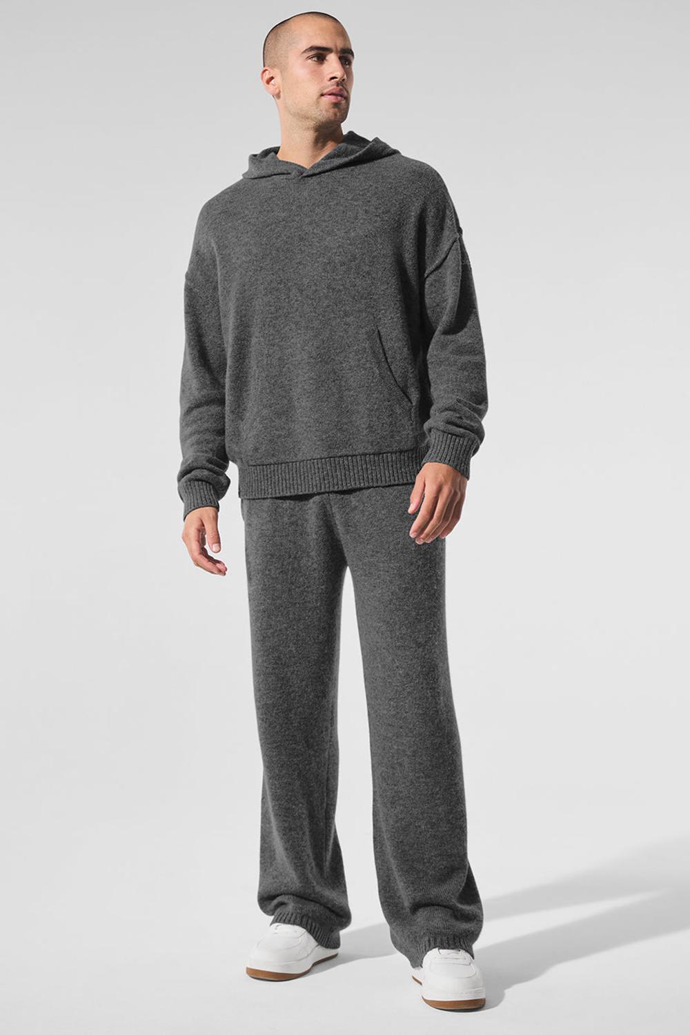 Alo Yoga New Class Cashmere Uomo Felpa con Cappuccio Platino Grigie | Italia  JGT-415806