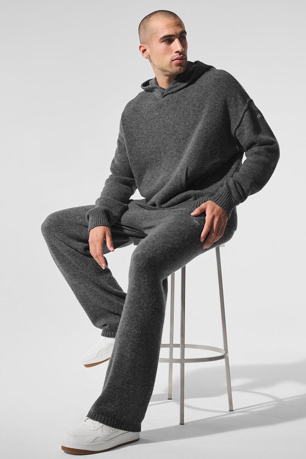 Alo Yoga New Class Cashmere Uomo Felpa con Cappuccio Platino Grigie | Italia  JGT-415806