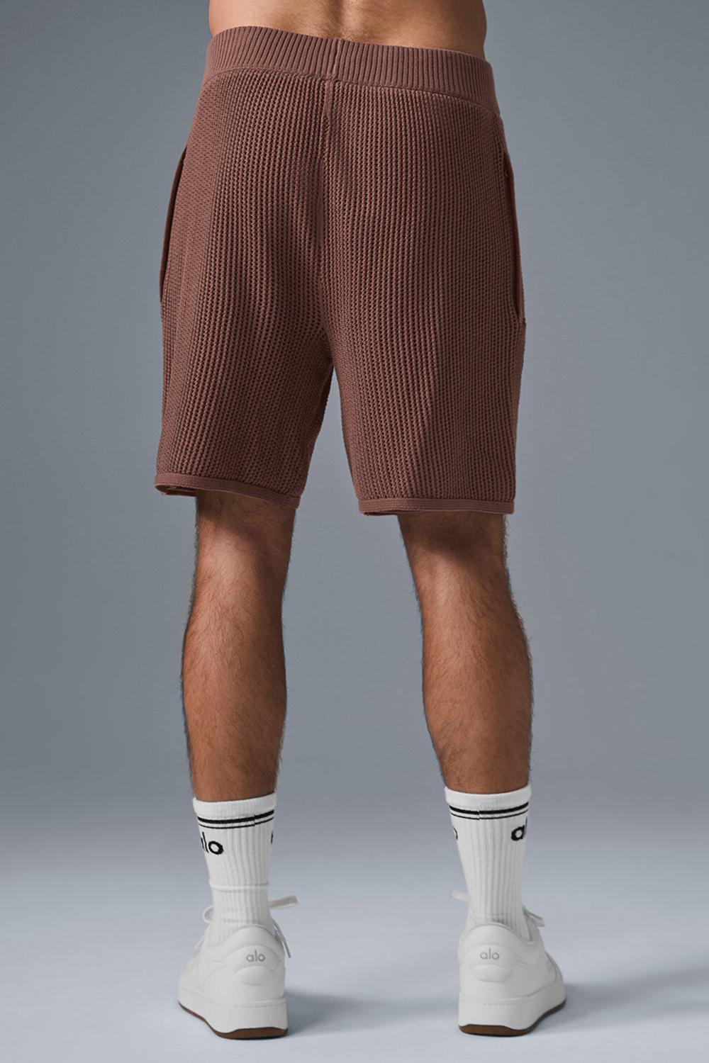 Alo Yoga Open-Knit Uomo Short Chestnut | Italia  PFC-912584