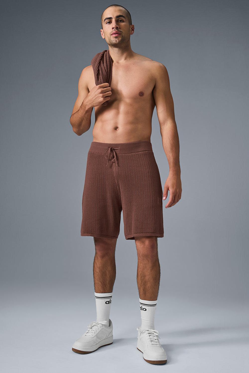 Alo Yoga Open-Knit Uomo Short Chestnut | Italia  PFC-912584