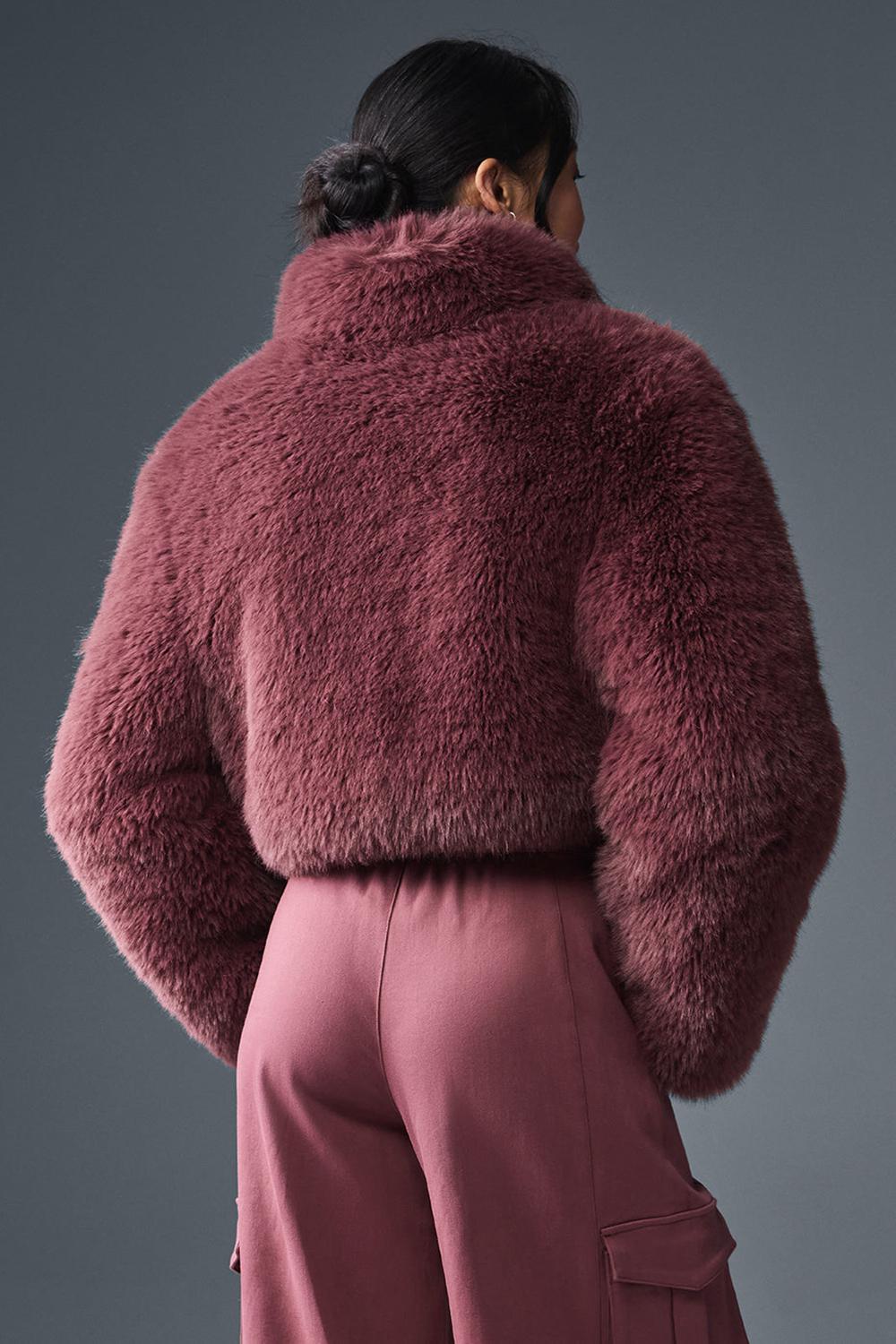 Alo Yoga Opulent Faux Fur Cropped Donna Giacca Bordeaux | Italia  QXV-584967