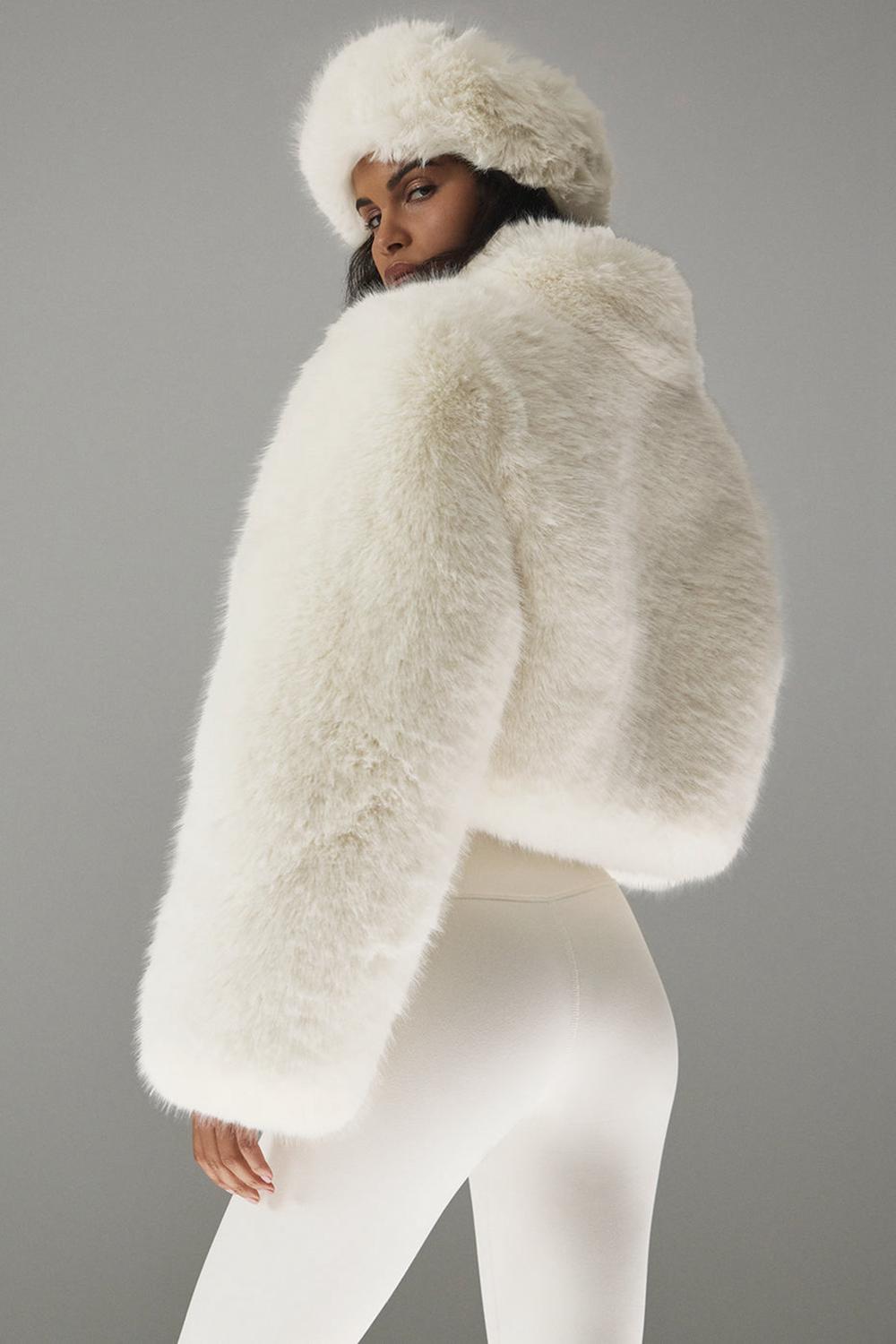 Alo Yoga Opulent Faux Fur Cropped Donna Giacca Ivory | Italia  JNU-986742